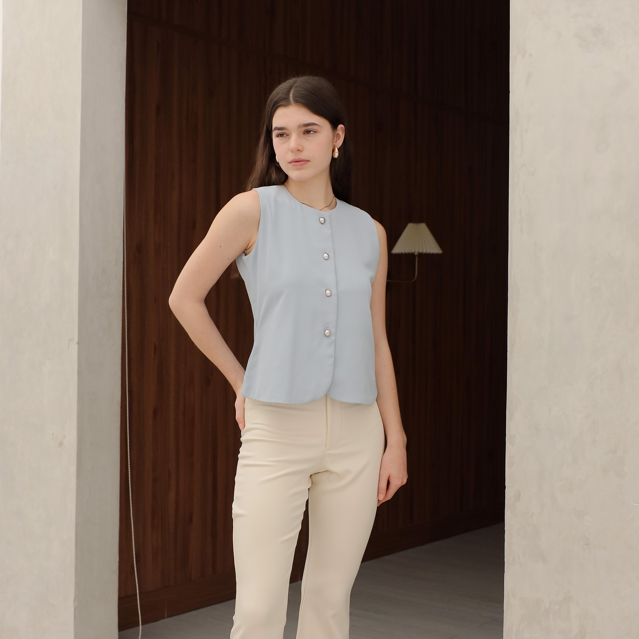 [Tutuloph] Hanni Tank Top [Sleeveless] | Blouse Tank Wanita Casual Formal Look | Atasan Wanita Casual Formal Elegan & Stylish