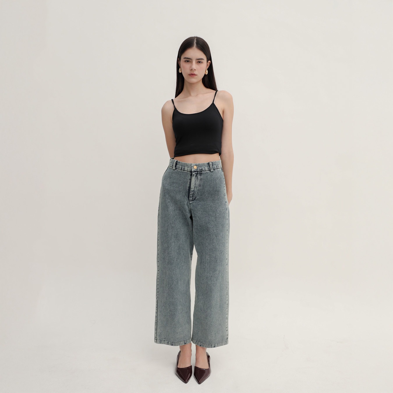 [Tutuloph] Zoe Pants | Jeans - Denim Collection |  Celana Panjang Straight Highwaist Kulot Denim Wanita