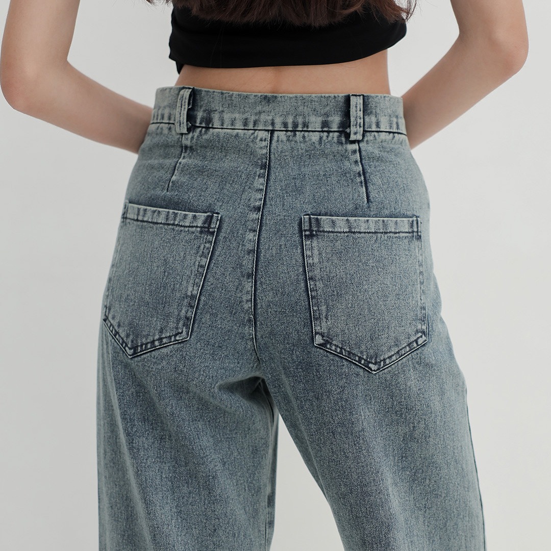 [Tutuloph] Zoe Pants | Jeans - Denim Collection |  Celana Panjang Straight Highwaist Kulot Denim Wanita
