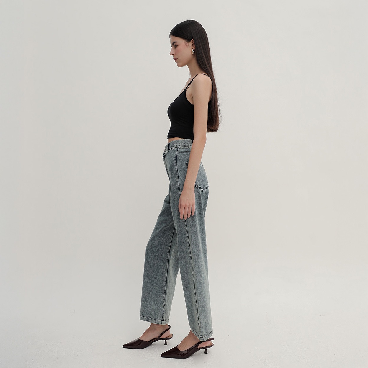 [Tutuloph] Zoe Pants | Jeans - Denim Collection |  Celana Panjang Straight Highwaist Kulot Denim Wanita