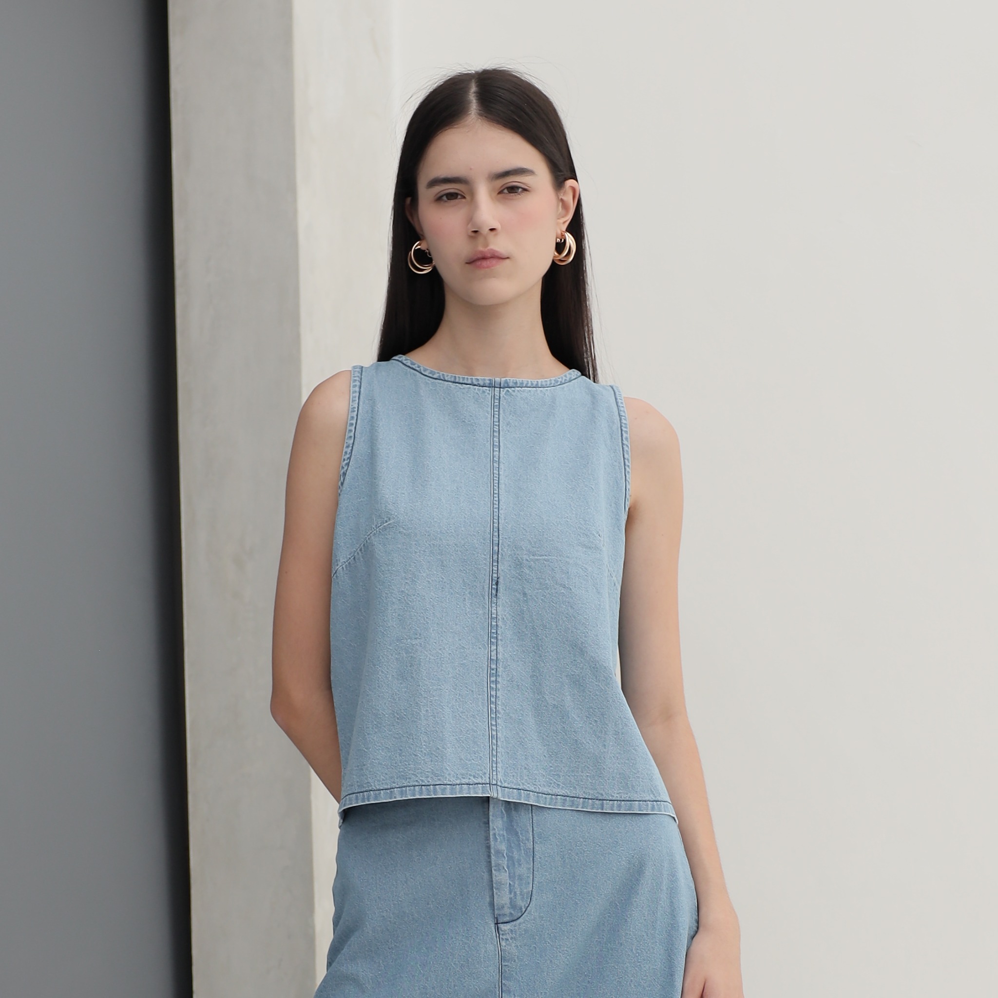 [Tutuloph] Elora Vest | Atasan Wanita Denim Top Jeans - Denim Collection | Vest Reversible Denim Casual Fashion Normal Bigsize