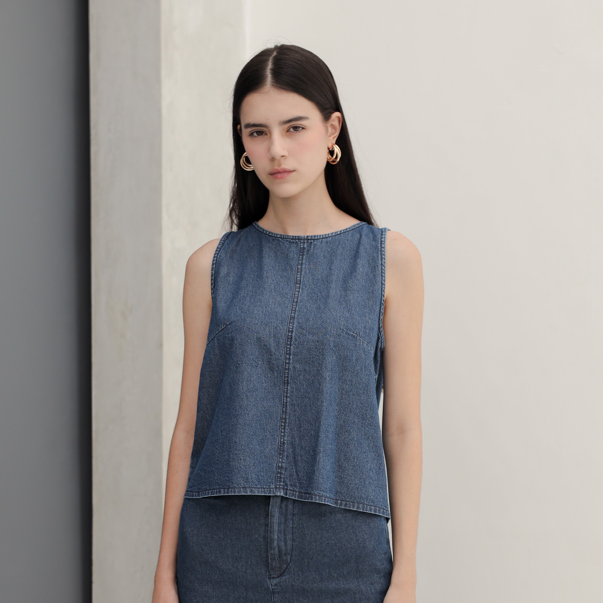[Tutuloph] Elora Vest | Atasan Wanita Denim Top Jeans - Denim Collection | Vest Reversible Denim Casual Fashion Normal Bigsize