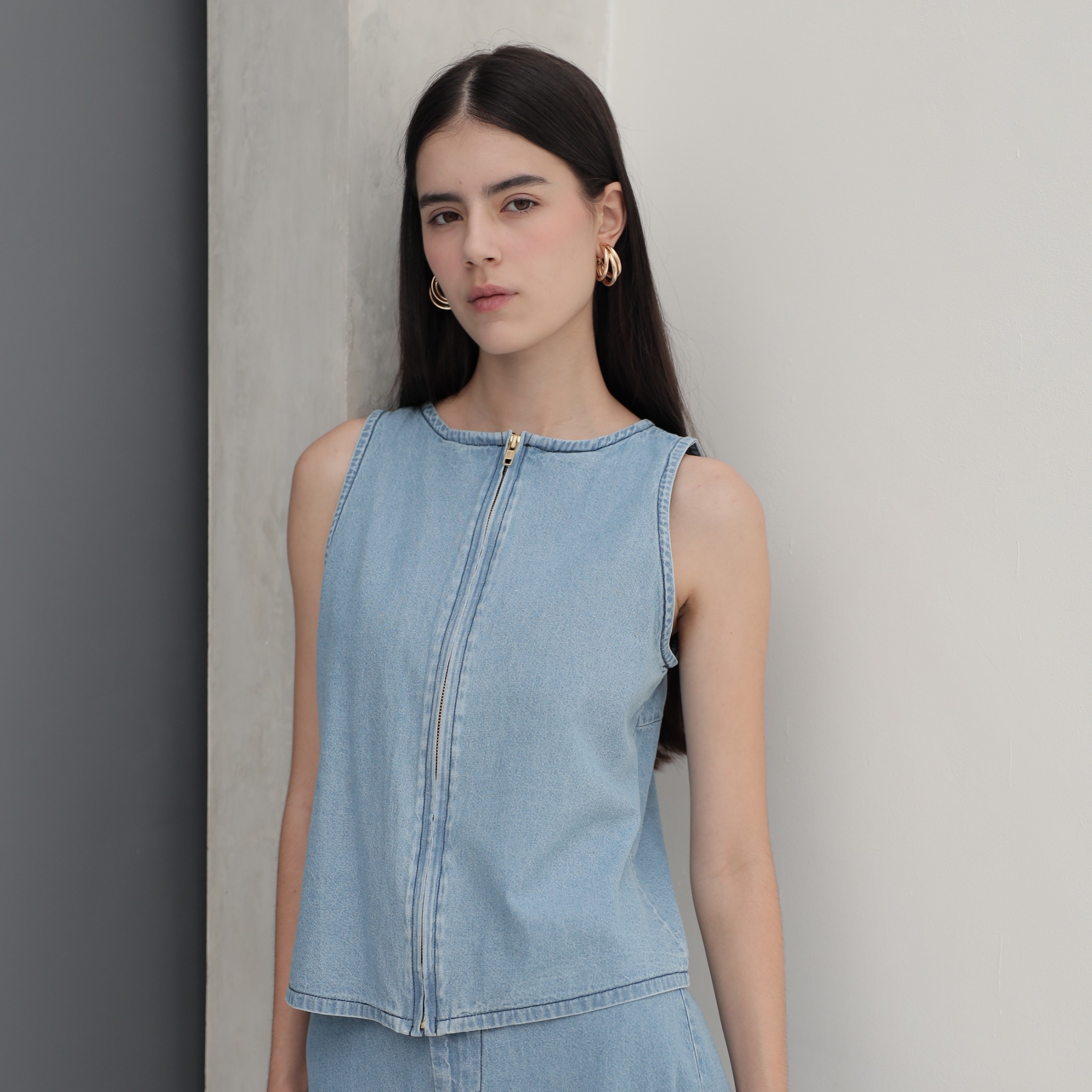[Tutuloph] Elora Vest | Atasan Wanita Denim Top Jeans - Denim Collection | Vest Reversible Denim Casual Fashion Normal Bigsize