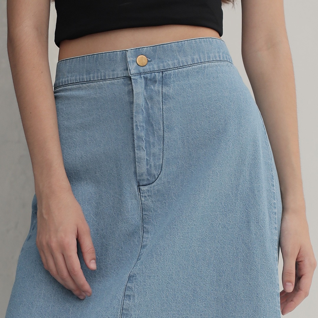 [Tutuloph] Robin Rok Jeans Midi Skirt | Jeans - Denim Collection | Denim Midi Skirt Fashion Wanita Rok Big size Wanita