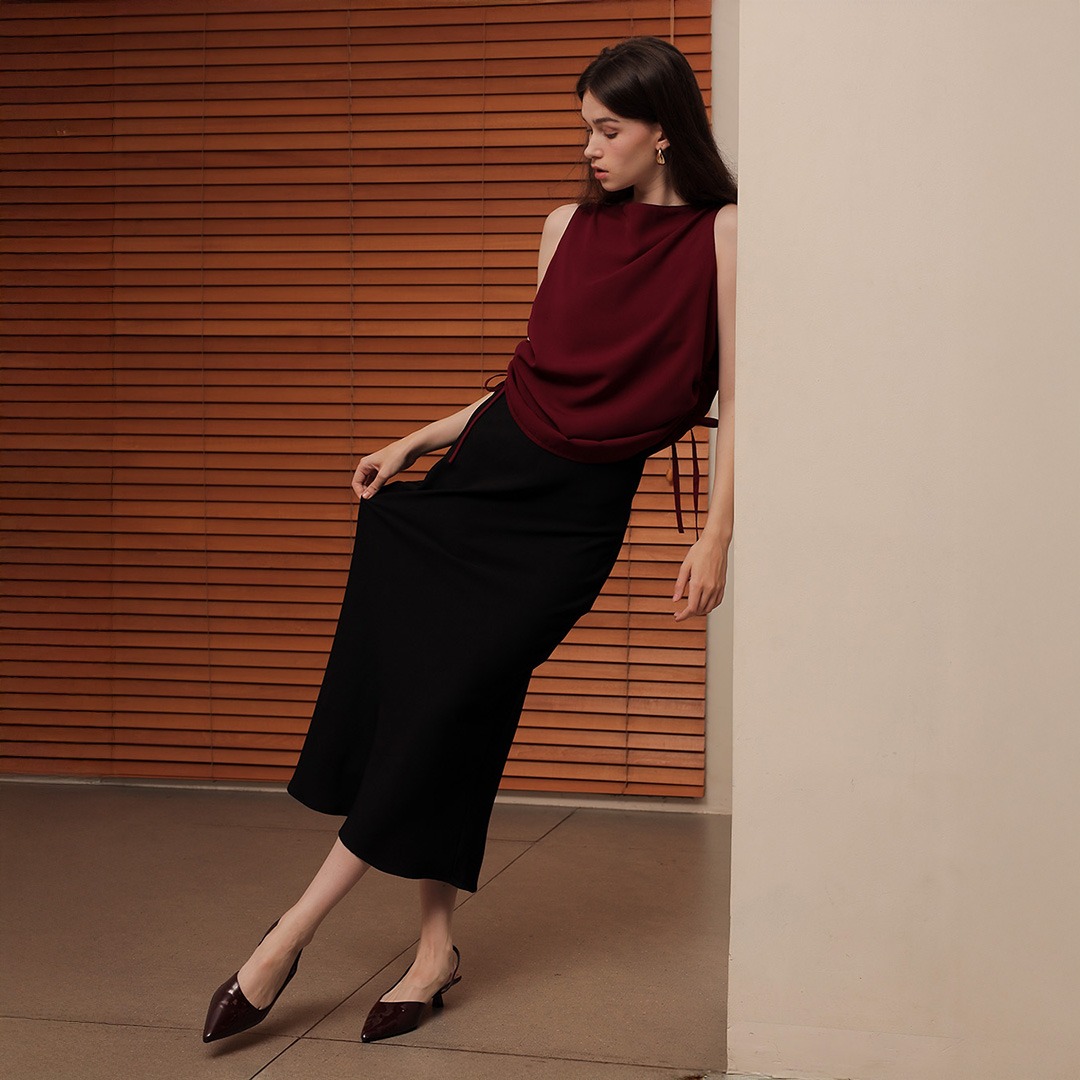 [Tutuloph] Grace Tank Top |  Blouse Tank Top Serut Wanita Casual Formal Look | Atasan Wanita Casual Formal Elegan & Stylish