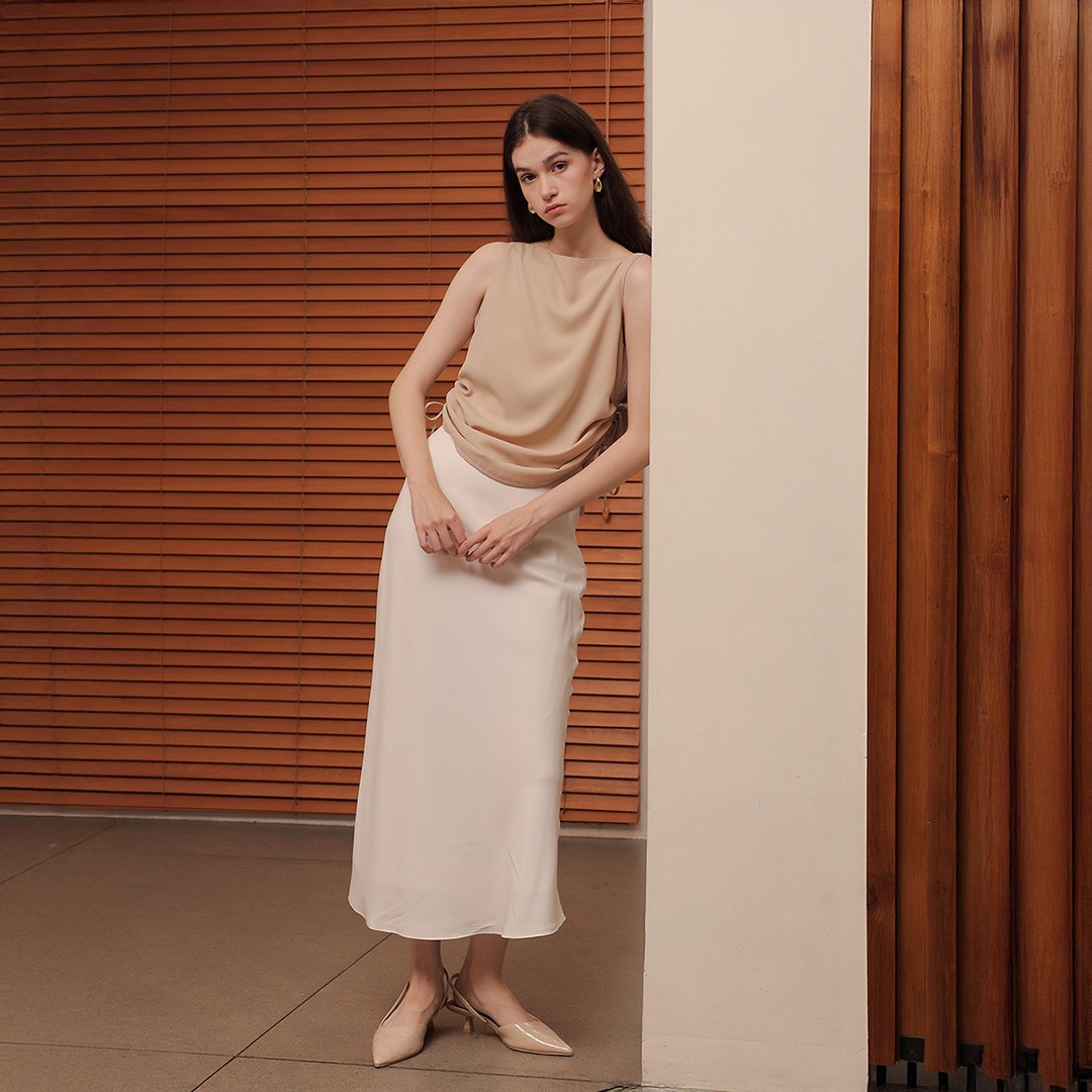 [Tutuloph] Grace Tank Top |  Blouse Tank Top Serut Wanita Casual Formal Look | Atasan Wanita Casual Formal Elegan & Stylish