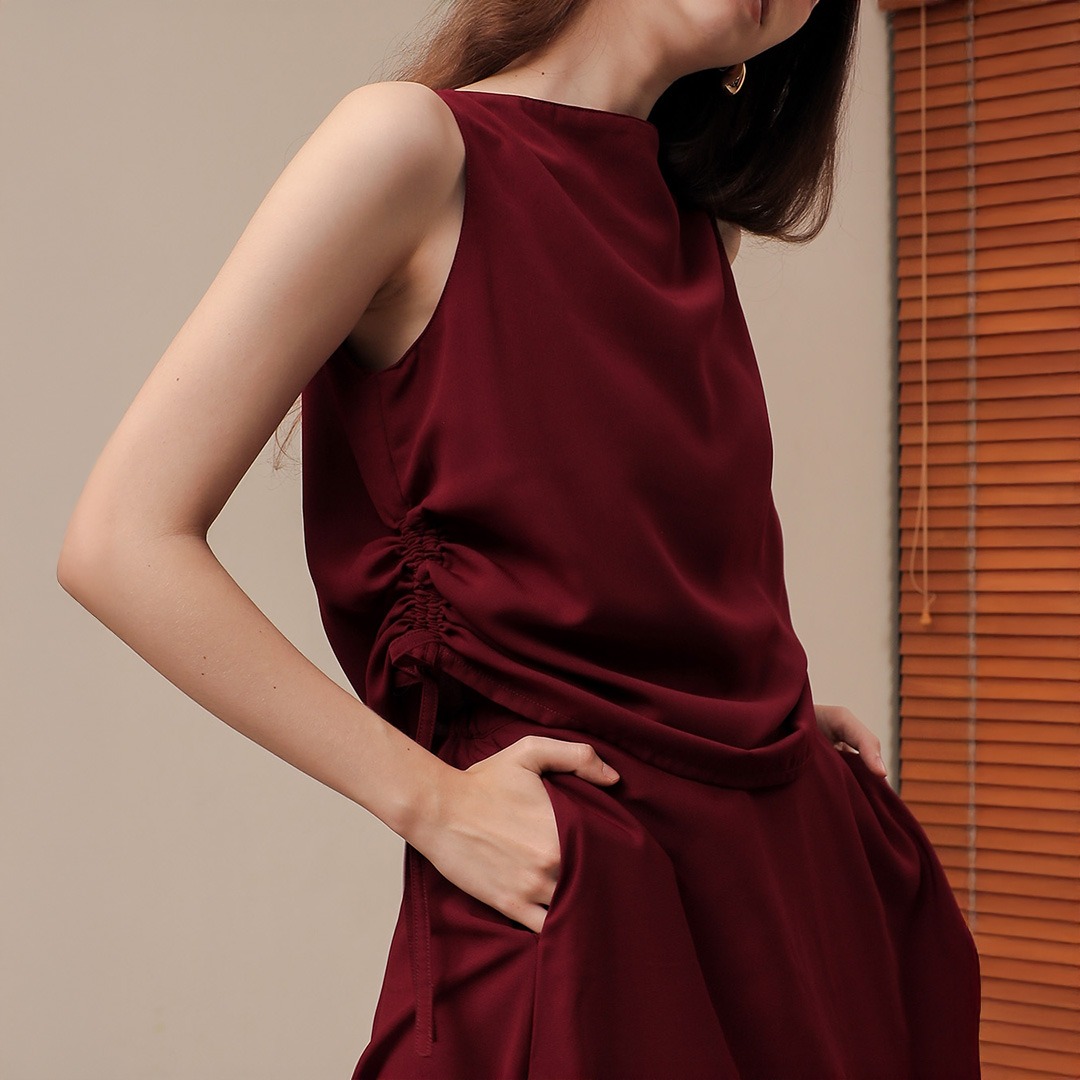 [Tutuloph] Grace Tank Top |  Blouse Tank Top Serut Wanita Casual Formal Look | Atasan Wanita Casual Formal Elegan & Stylish