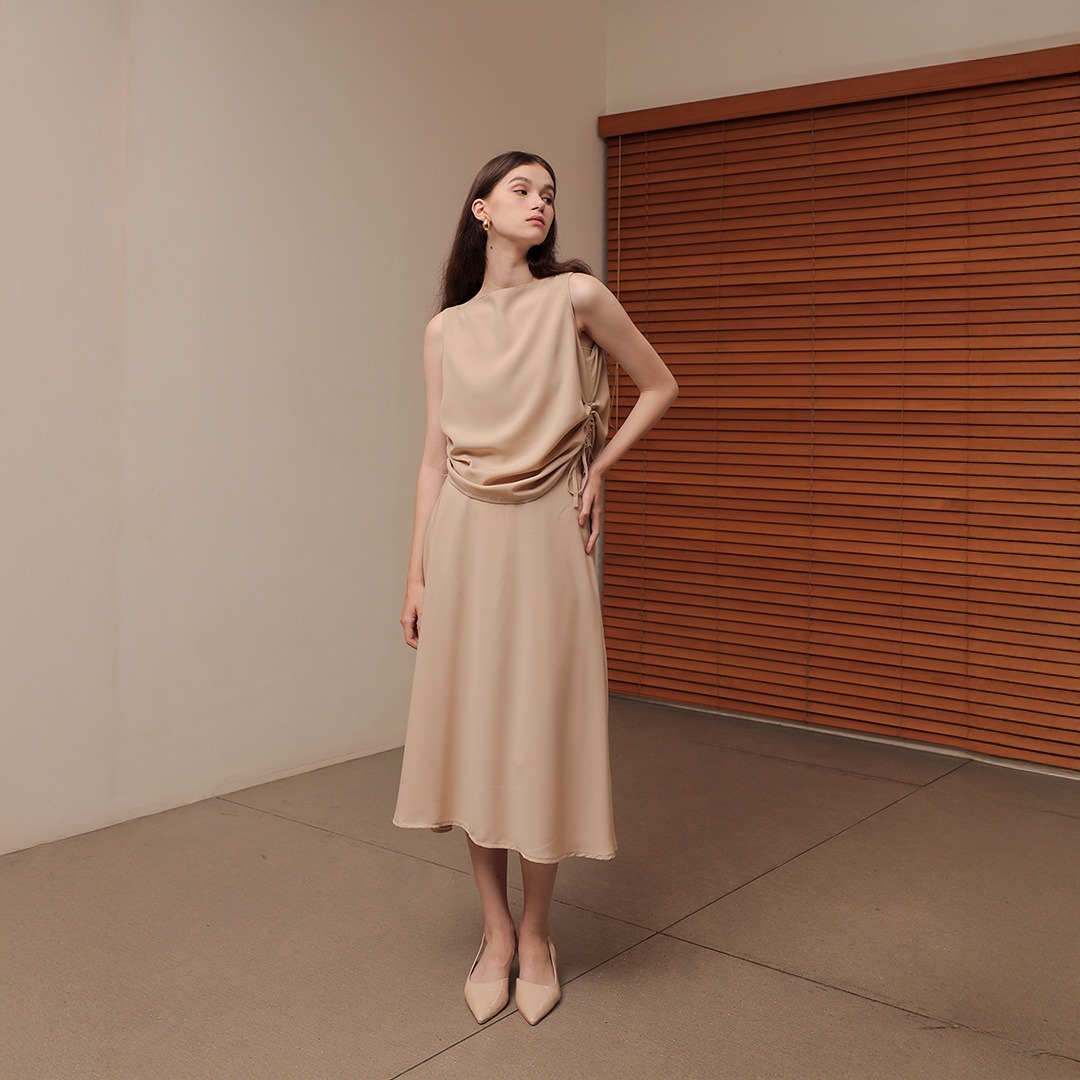 [Tutuloph] Grace Tank Top |  Blouse Tank Top Serut Wanita Casual Formal Look | Atasan Wanita Casual Formal Elegan & Stylish