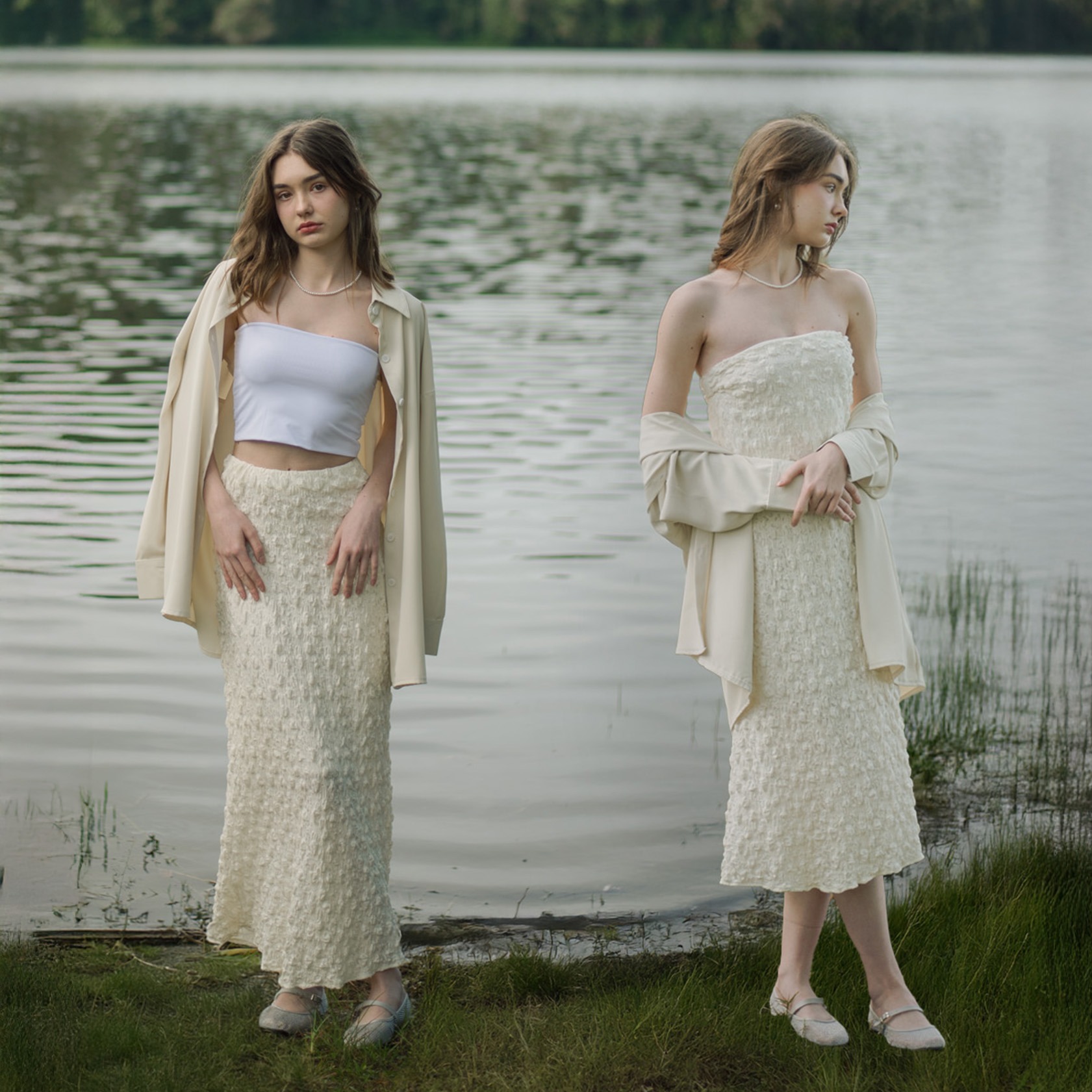 [Tutuloph] Mimpi Multiways | Skirt & Dress | Dress Rok Panjang Karet Knit Wanita Motif Tekstur | Rok Wanita Stretch Nyaman & Elegan untuk Daily & Hangout Look