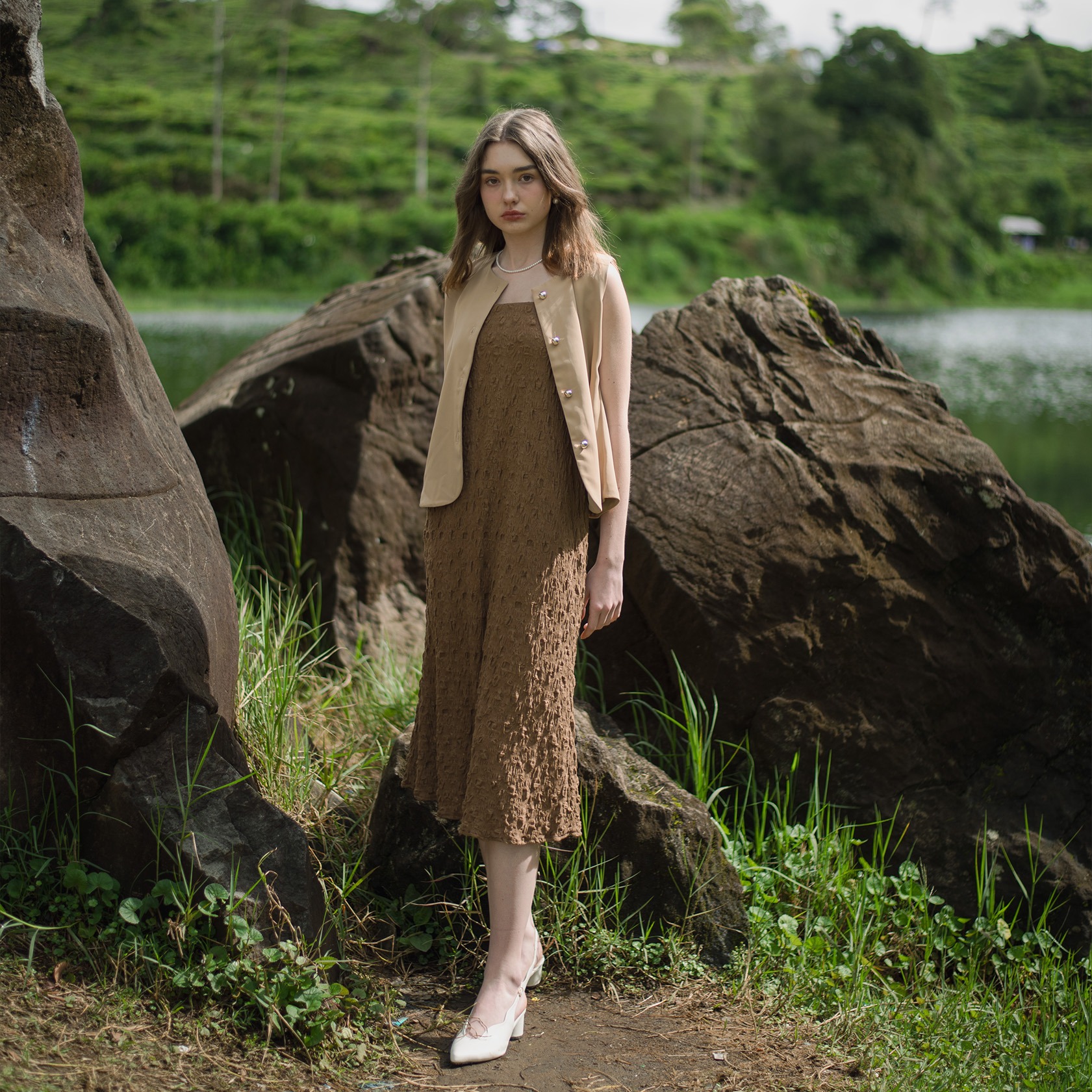 [Tutuloph] Mimpi Multiways | Skirt & Dress | Dress Rok Panjang Karet Knit Wanita Motif Tekstur | Rok Wanita Stretch Nyaman & Elegan untuk Daily & Hangout Look