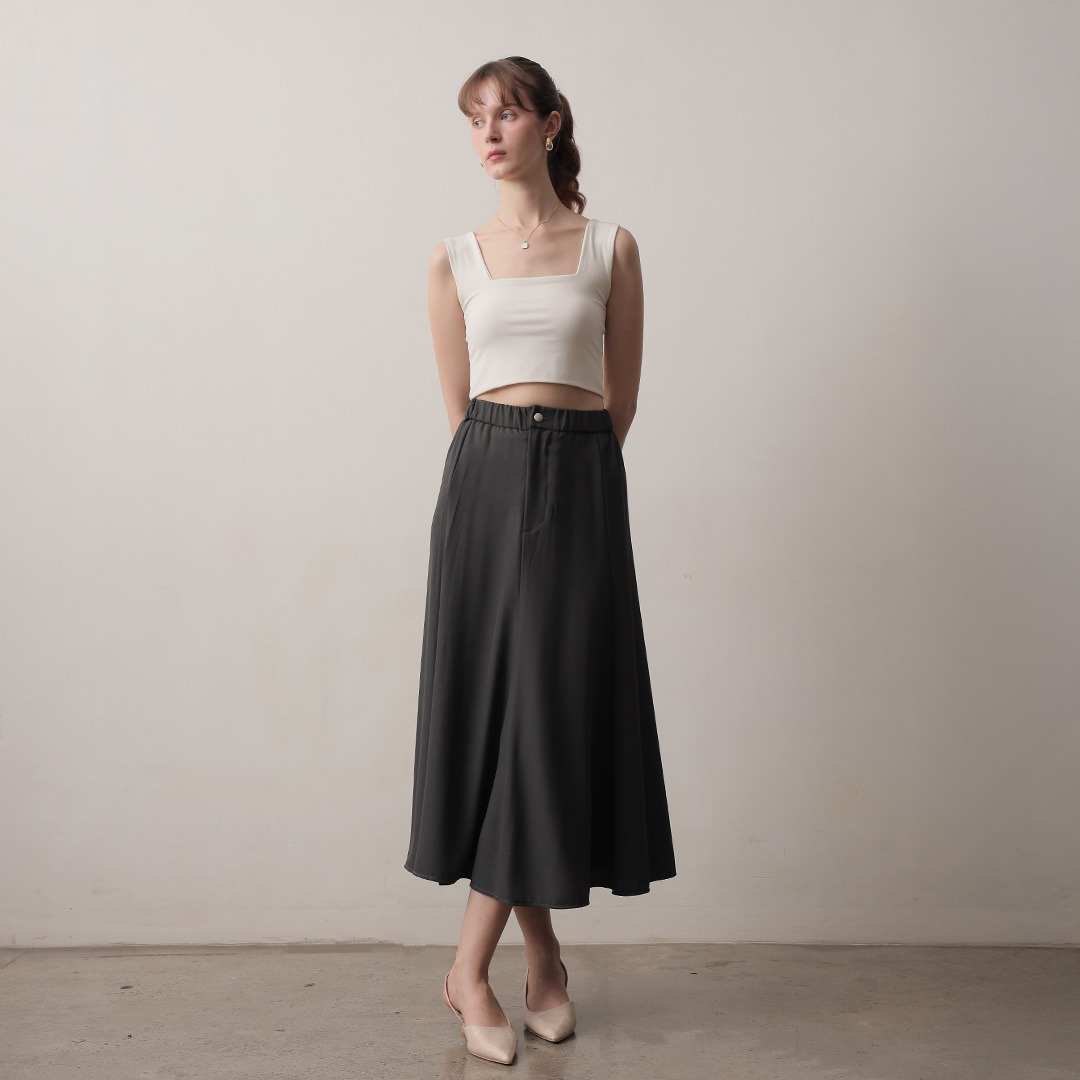 [Tutuloph] Clara Skirt | Midi Skirt | Rok Karet Wanita Rok Midi Skirt Wanita Rok Midi Wanita Elegan & Casual | High Waist Skirt – Casual Look & Office Friendly