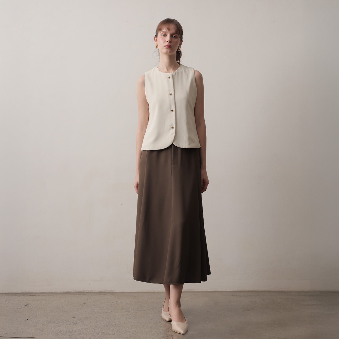 [Tutuloph] Clara Skirt | Midi Skirt | Rok Karet Wanita Rok Midi Skirt Wanita Rok Midi Wanita Elegan & Casual | High Waist Skirt – Casual Look & Office Friendly