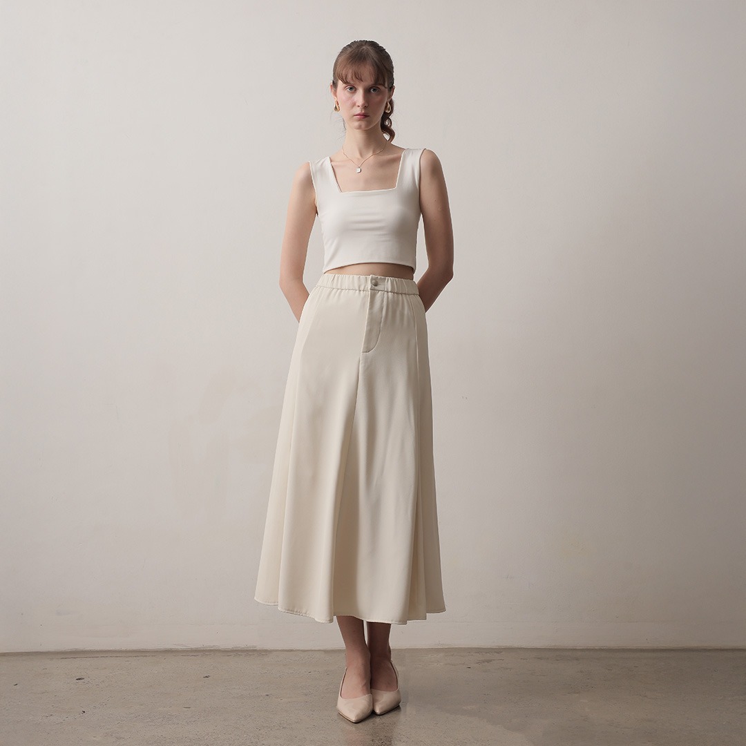 [Tutuloph] Clara Skirt | Midi Skirt | Rok Karet Wanita Rok Midi Skirt Wanita Rok Midi Wanita Elegan & Casual | High Waist Skirt – Casual Look & Office Friendly