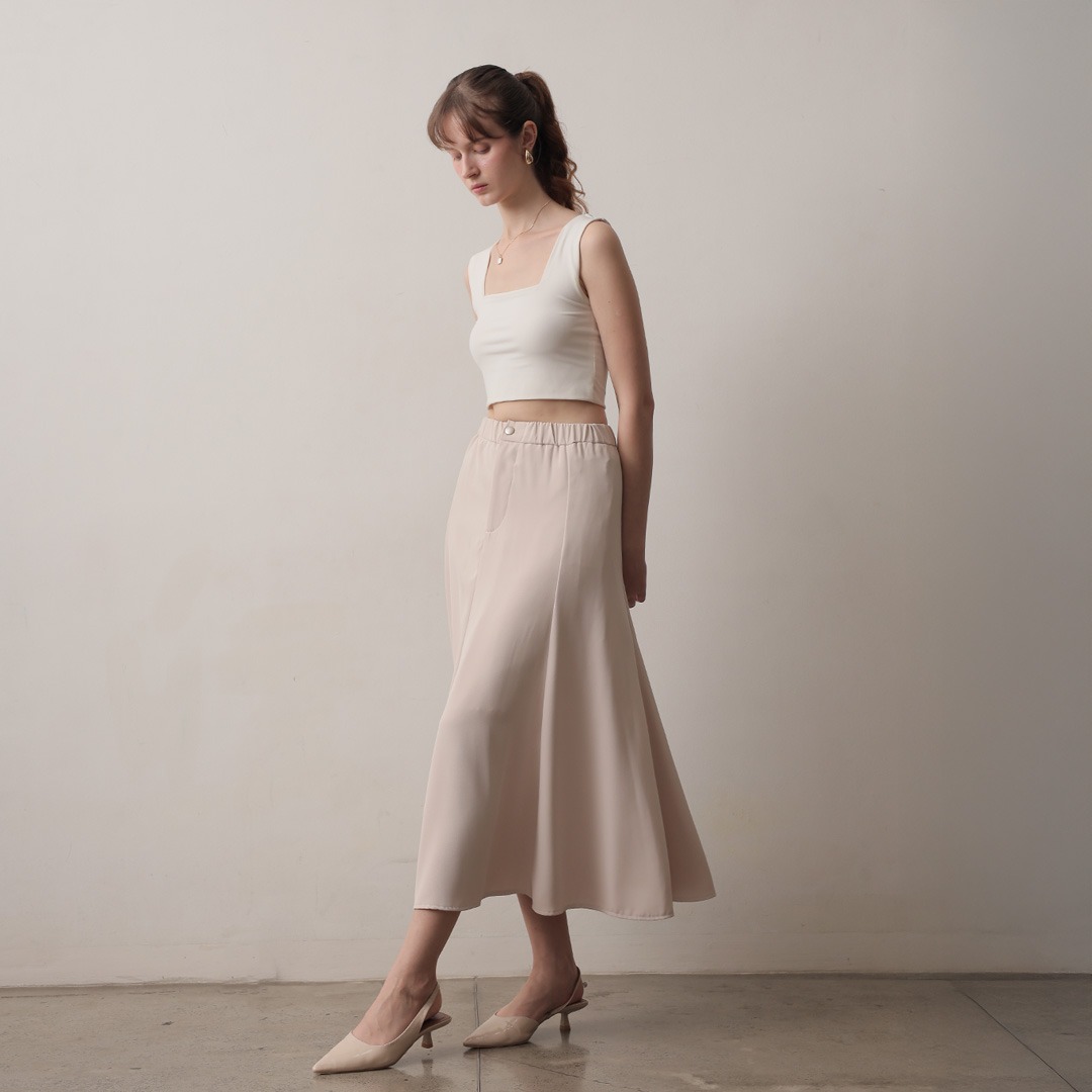 [Tutuloph] Clara Skirt | Midi Skirt | Rok Karet Wanita Rok Midi Skirt Wanita Rok Midi Wanita Elegan & Casual | High Waist Skirt – Casual Look & Office Friendly