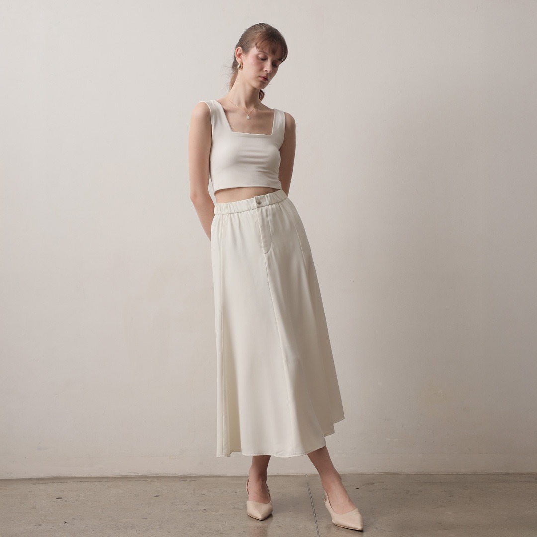 [Tutuloph] Clara Skirt | Midi Skirt | Rok Karet Wanita Rok Midi Skirt Wanita Rok Midi Wanita Elegan & Casual | High Waist Skirt – Casual Look & Office Friendly