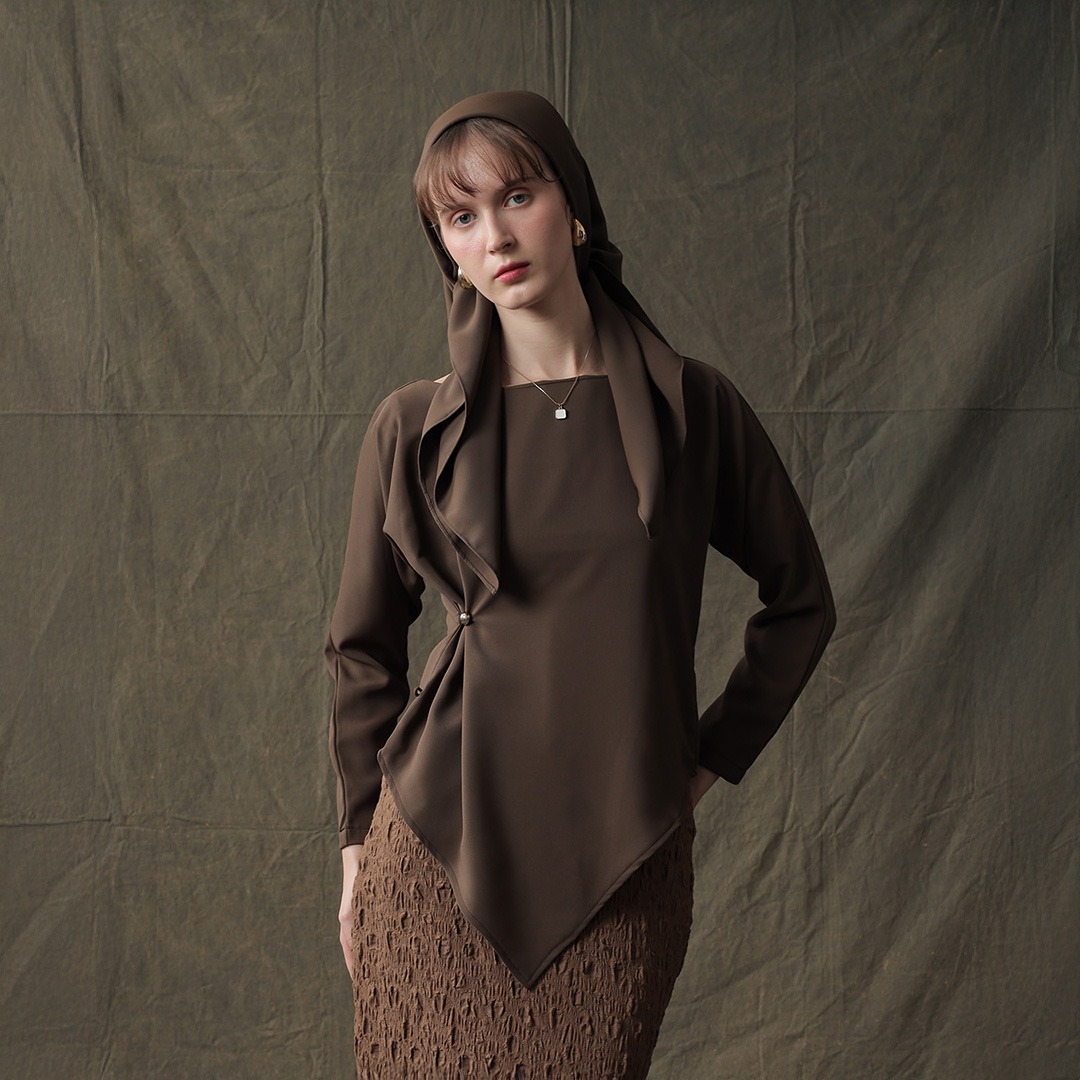 [Tutuloph] Donna Blouse | Long Sleeve |  Atasan Kemeja Wanita Casual Fashion Kantor Blouse Kancing Lengan Panjang Hijab Friendly Top Bigsize