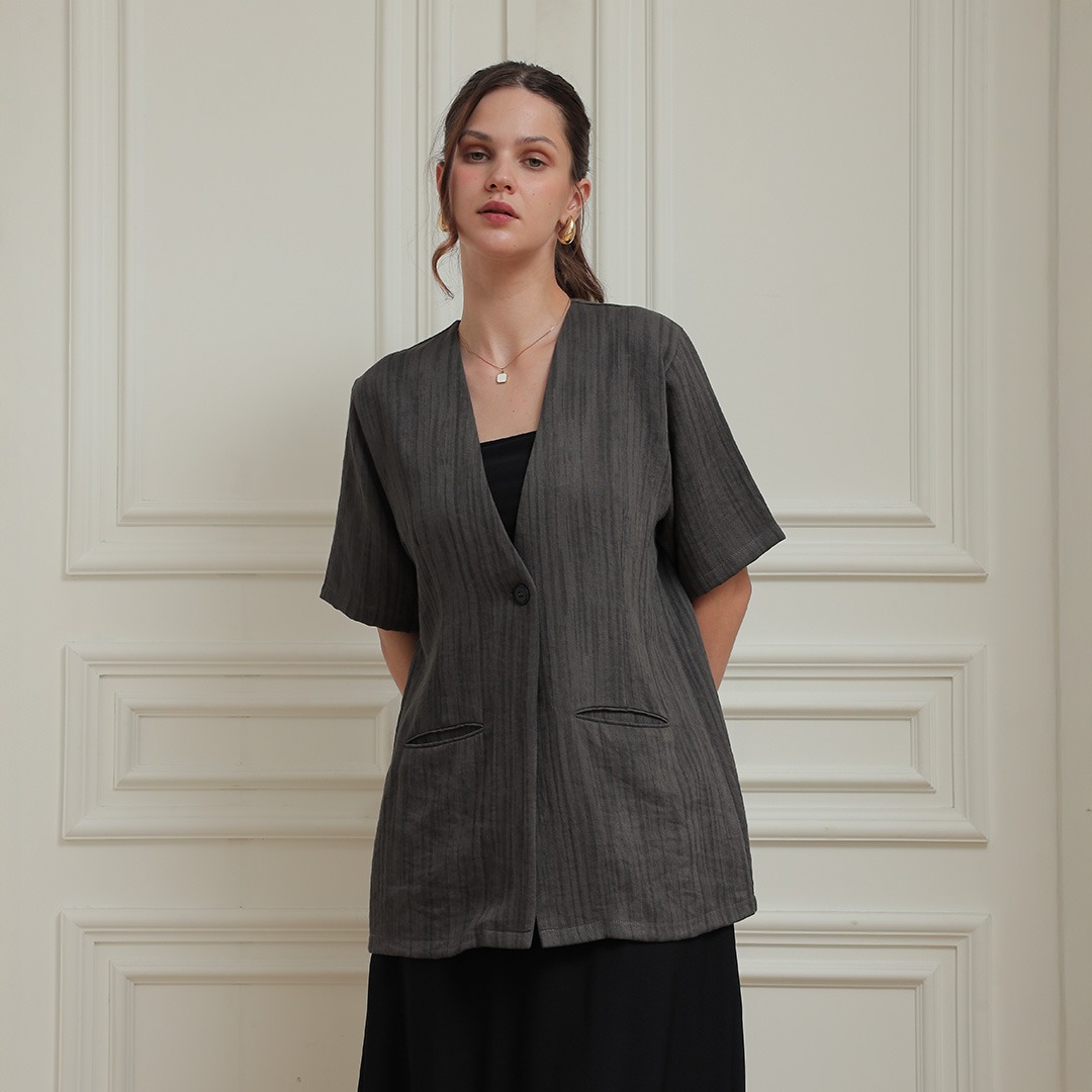 [Tutuloph] Willow Outer Motif | Daily Outerwear Wanita Lengan Panjang Casual | Outer Fit to Big Size – Ringan, Stylish & Nyaman untuk Daily Look Office Kantor