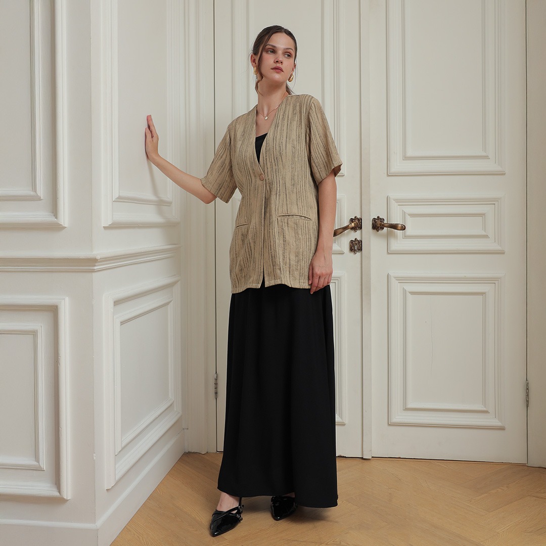 [Tutuloph] Willow Outer Motif | Daily Outerwear Wanita Lengan Panjang Casual | Outer Fit to Big Size – Ringan, Stylish & Nyaman untuk Daily Look Office Kantor