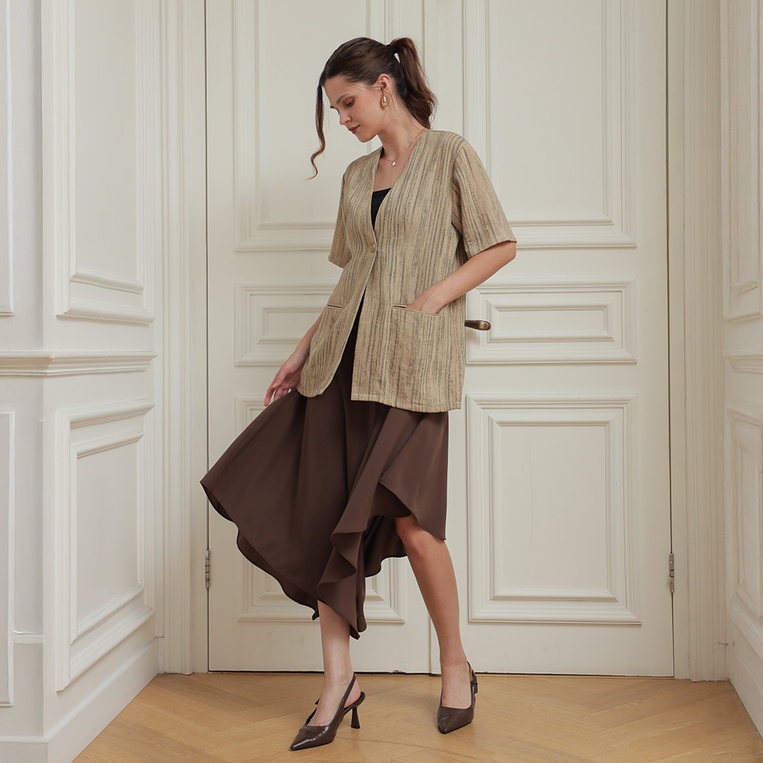 [Tutuloph] Willow Outer Motif | Daily Outerwear Wanita Lengan Panjang Casual | Outer Fit to Big Size – Ringan, Stylish & Nyaman untuk Daily Look Office Kantor
