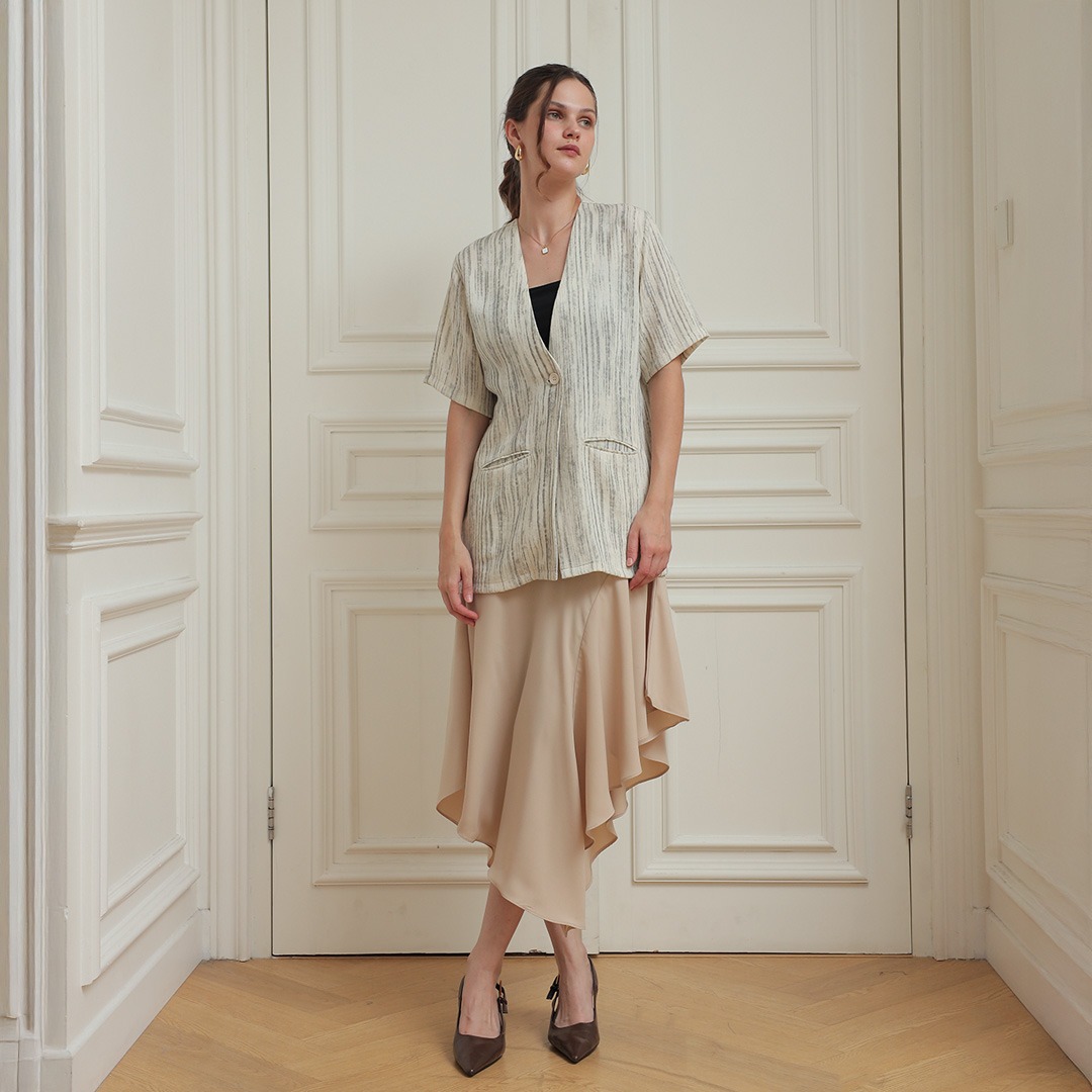 [Tutuloph] Willow Outer Motif | Daily Outerwear Wanita Lengan Panjang Casual | Outer Fit to Big Size – Ringan, Stylish & Nyaman untuk Daily Look Office Kantor