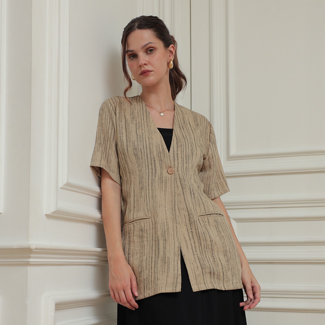 [Tutuloph] Willow Outer Motif | Daily Outerwear Wanita Lengan Panjang Casual | Outer Fit to Big Size – Ringan, Stylish & Nyaman untuk Daily Look Office Kantor