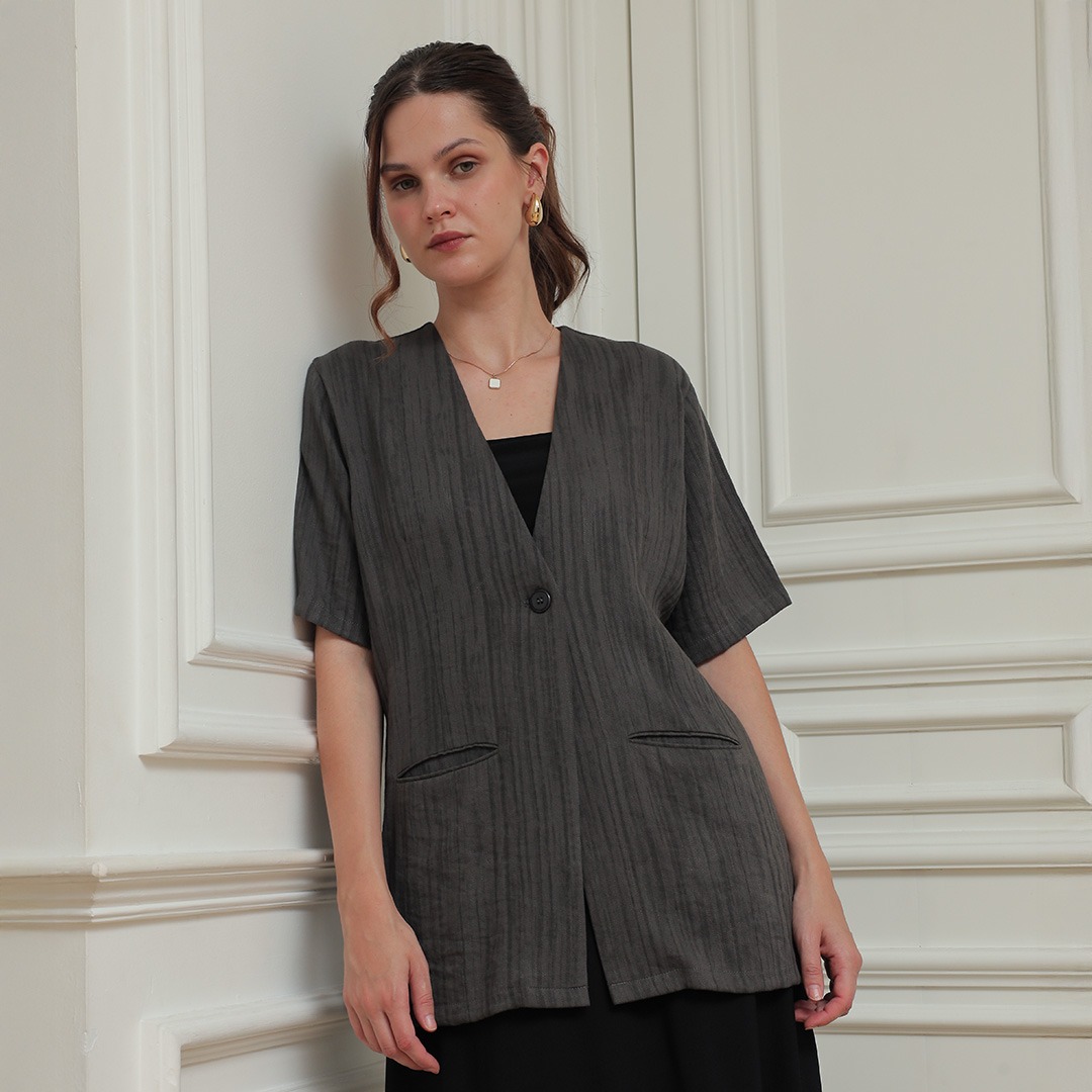 [Tutuloph] Willow Outer Motif | Daily Outerwear Wanita Lengan Panjang Casual | Outer Fit to Big Size – Ringan, Stylish & Nyaman untuk Daily Look Office Kantor