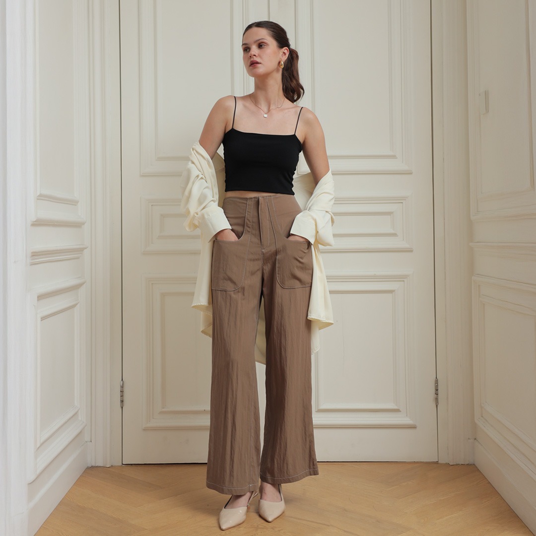 [Tutuloph] Hazel Pants | Celana Kulot Wanita High Waist Kantong Depan | Celana Kulot Casual & Nyaman untuk Daily Look – Tersedia Ukuran Jumbo Bigsize