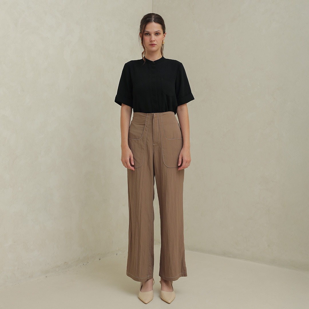 [Tutuloph] Hazel Pants | Celana Kulot Wanita High Waist Kantong Depan | Celana Kulot Casual & Nyaman untuk Daily Look – Tersedia Ukuran Jumbo Bigsize