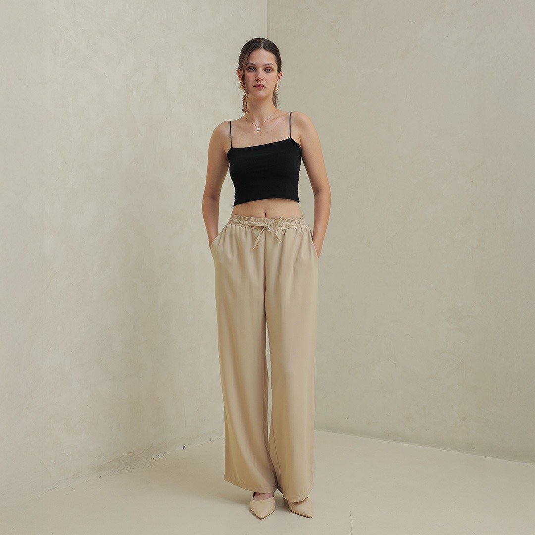 [Tutuloph] Aora Pants | Celana Kulot Wanita Karet Pinggang – High Waist, Flowly & Nyaman | Celana Kulot Casual Fit to Big Size untuk Daily & Hangout