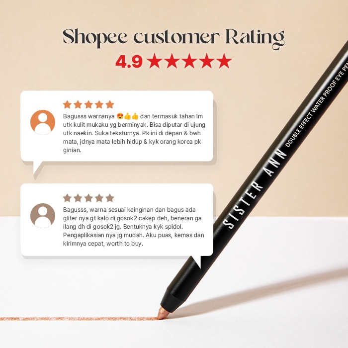 SISTER ANN_ [3ea Set]  Double Effect Waterproof Eyepencil *Best Warna Package*