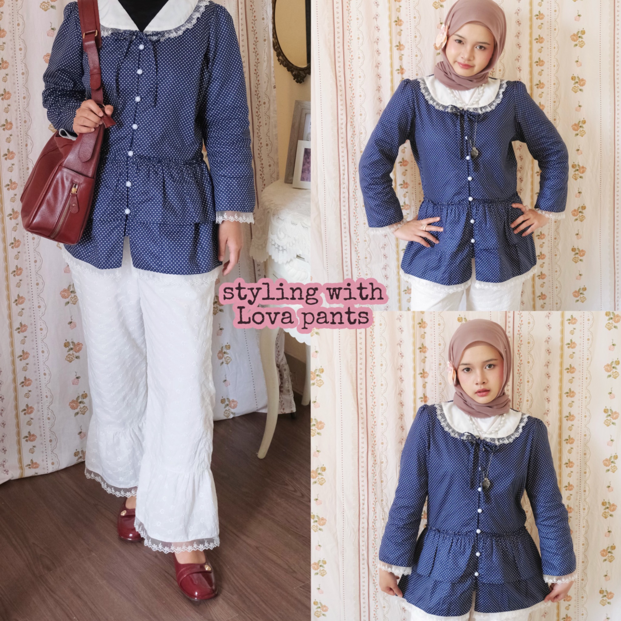 Rora Polkadot Cotton Blouse