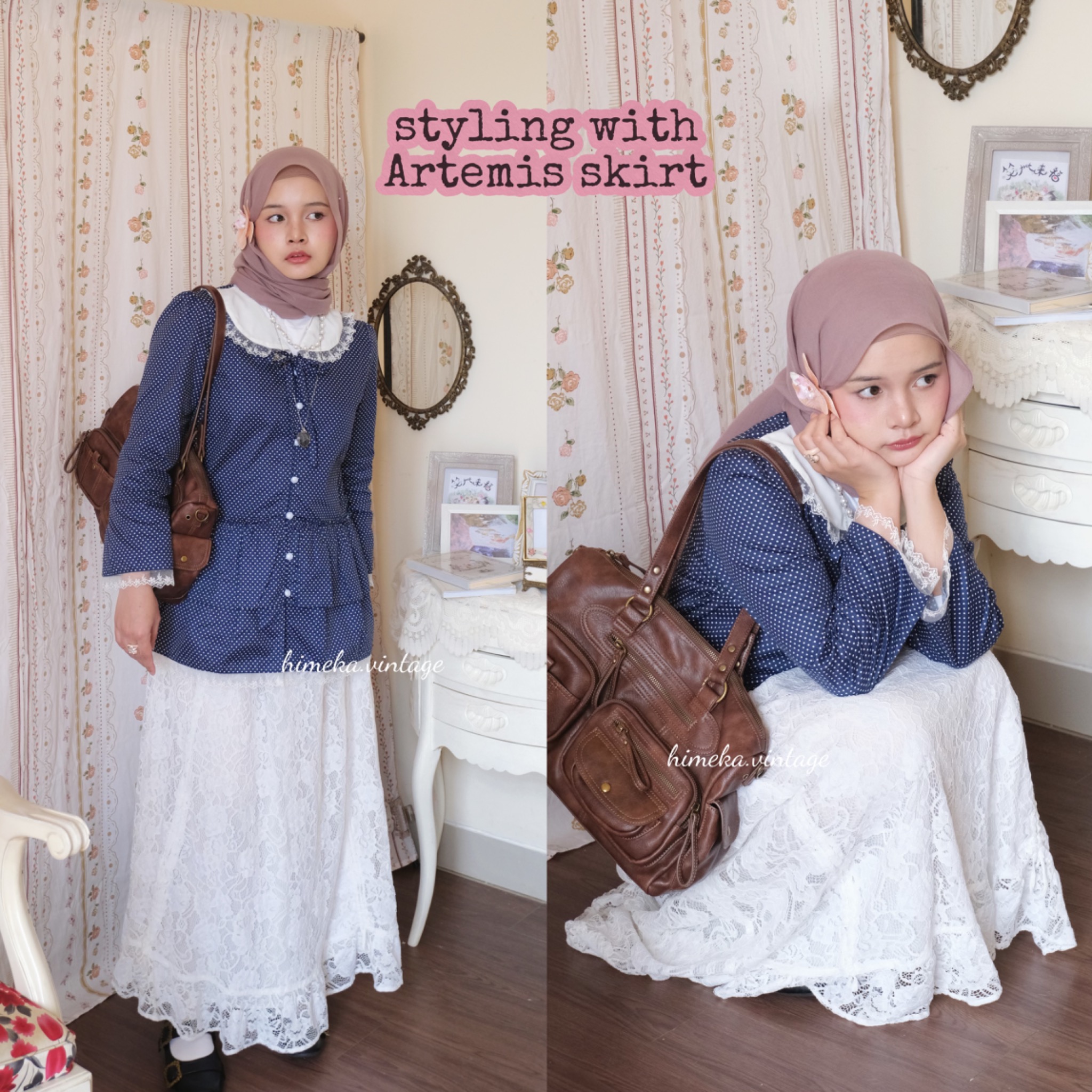 Rora Polkadot Cotton Blouse