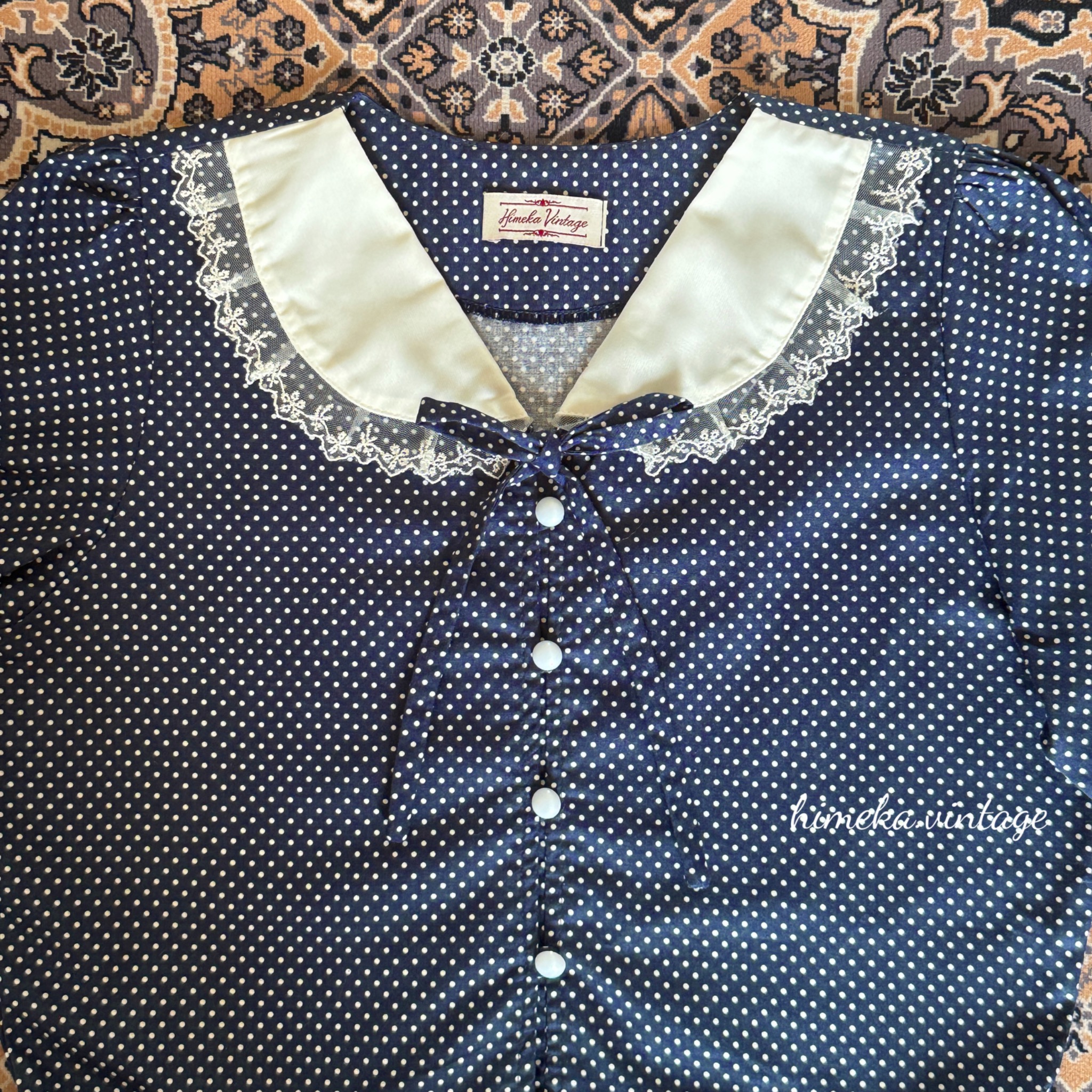Rora Polkadot Cotton Blouse