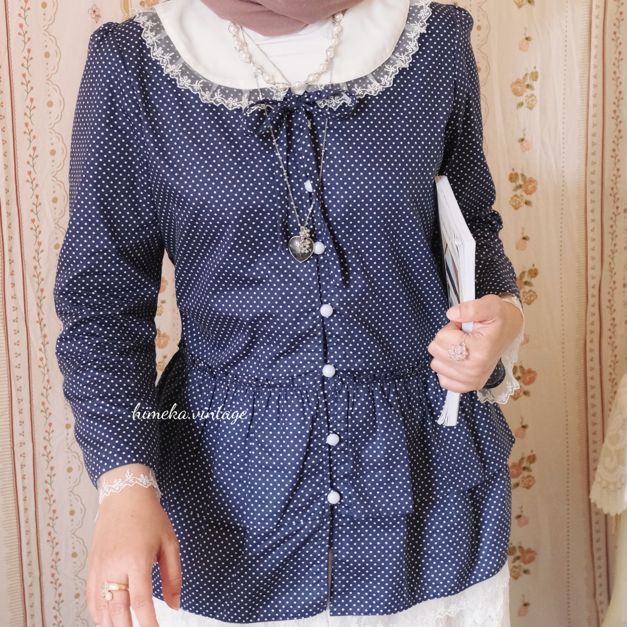 Rora Polkadot Cotton Blouse