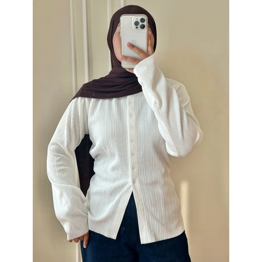 Image of Cardigan Calluna by Dielle Official / Cardigan Wanita / Atasan Wanita /  Overlong Sleeve / Pleats top / Knit Top / Plisket Top