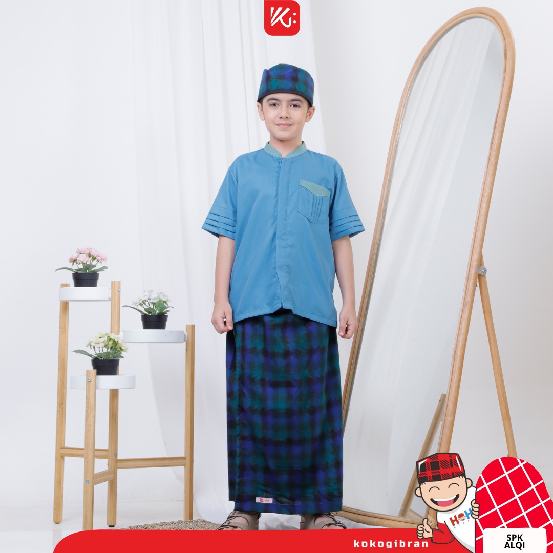 Sarung Koko Peci Anak KokoGibran / Sarcelko / Baju Muslim Anak / Pakaian Muslim Anak (ALQI)
