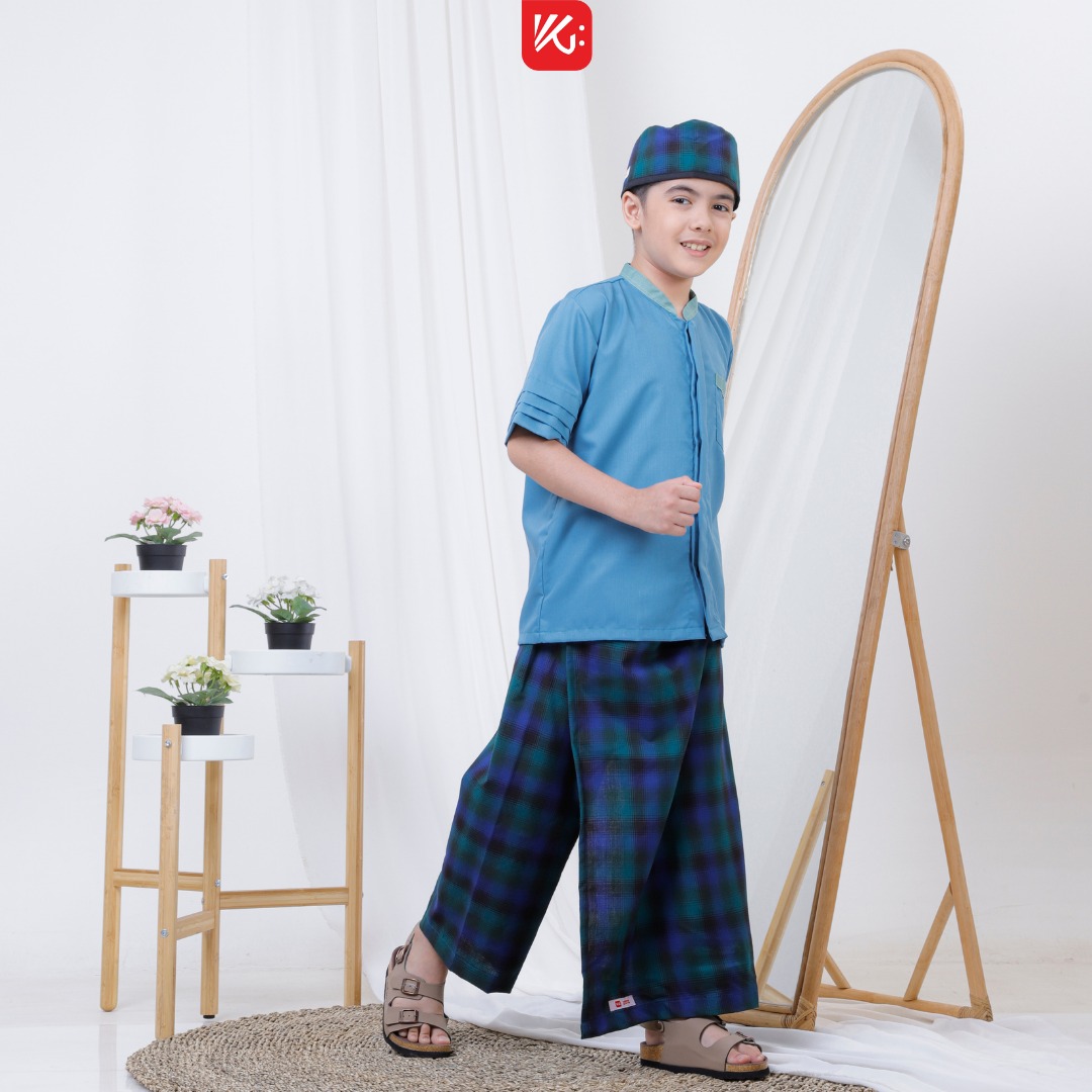 Sarung Koko Peci Anak KokoGibran / Sarcelko / Baju Muslim Anak / Pakaian Muslim Anak (ALQI)