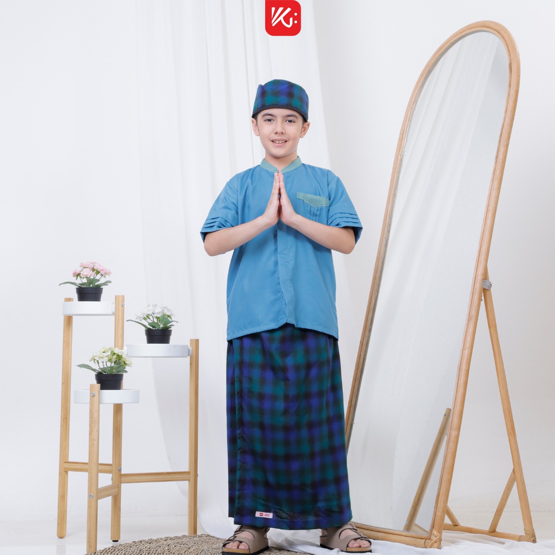 Sarung Koko Peci Anak KokoGibran / Sarcelko / Baju Muslim Anak / Pakaian Muslim Anak (ALQI)