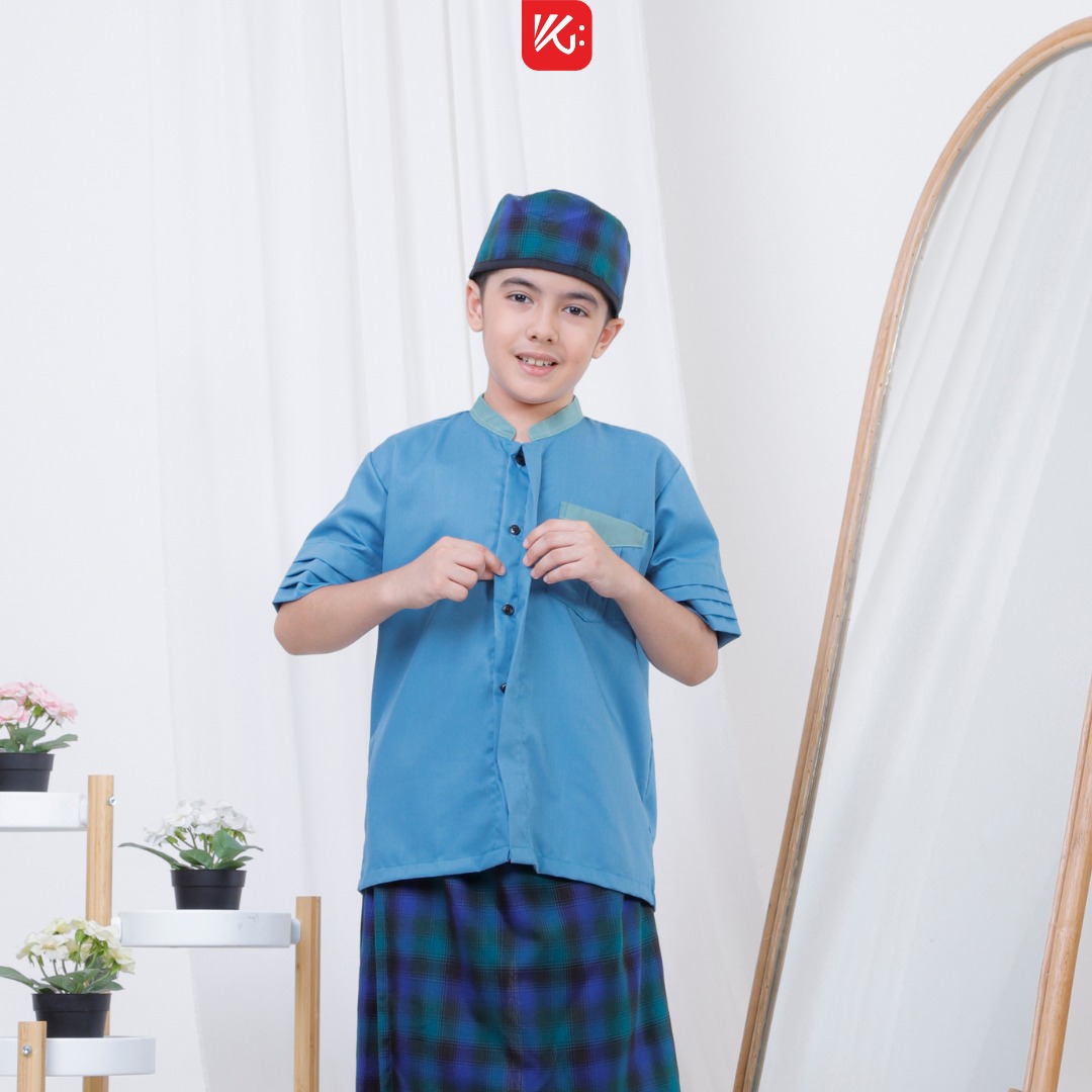 Sarung Koko Peci Anak KokoGibran / Sarcelko / Baju Muslim Anak / Pakaian Muslim Anak (ALQI)
