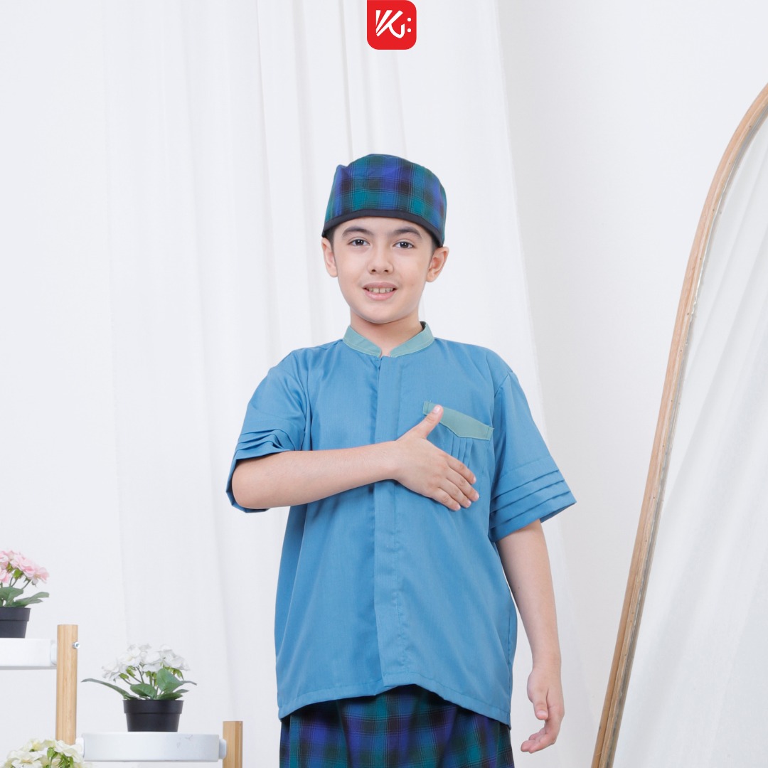 Sarung Koko Peci Anak KokoGibran / Sarcelko / Baju Muslim Anak / Pakaian Muslim Anak (ALQI)