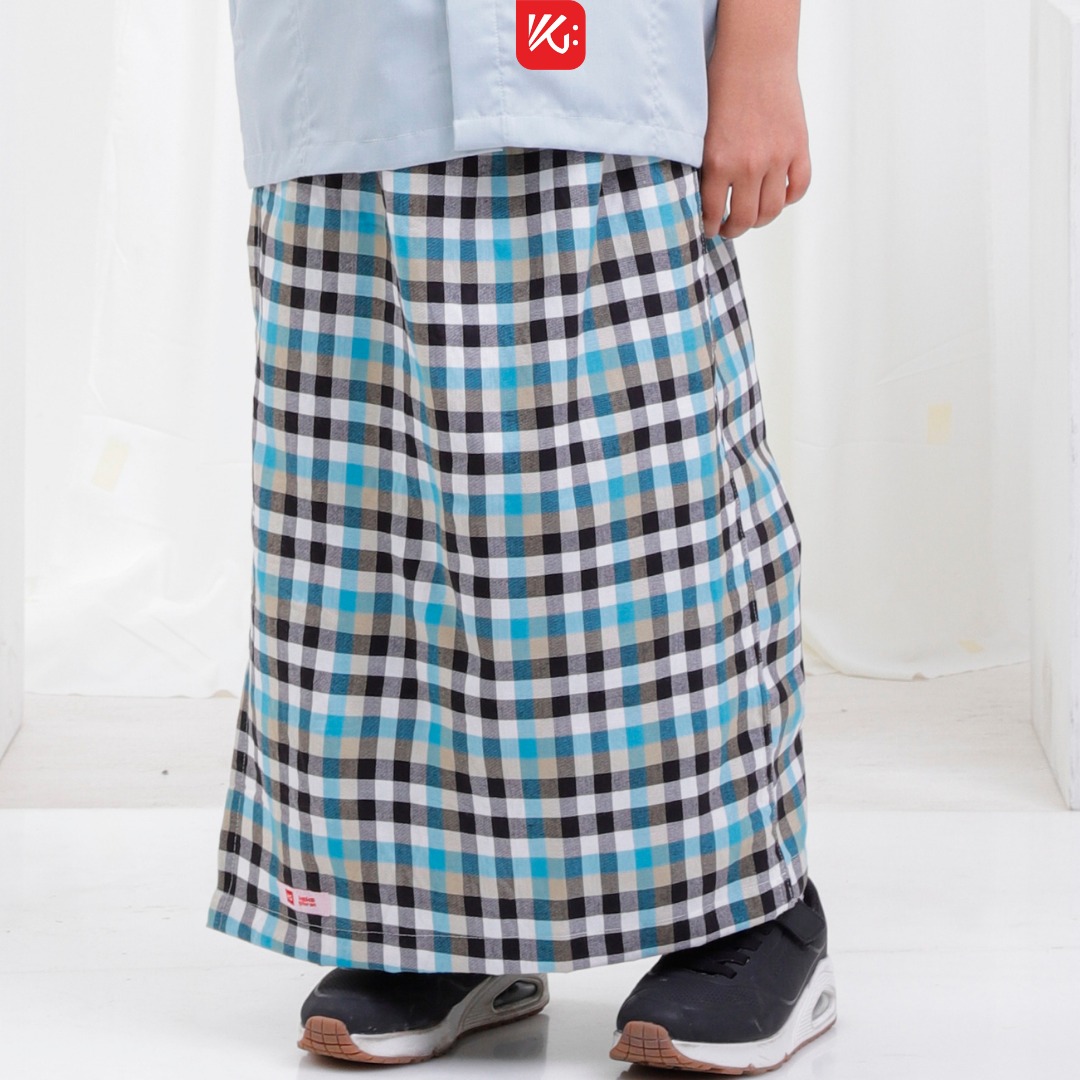 Set SPK Anak KokoGibran / Sarung Peci Koko Anak / SPK Anak / Set Anak Terlaris / Set SPK / Set Shalat Anak Warna Biru (Kamiil)