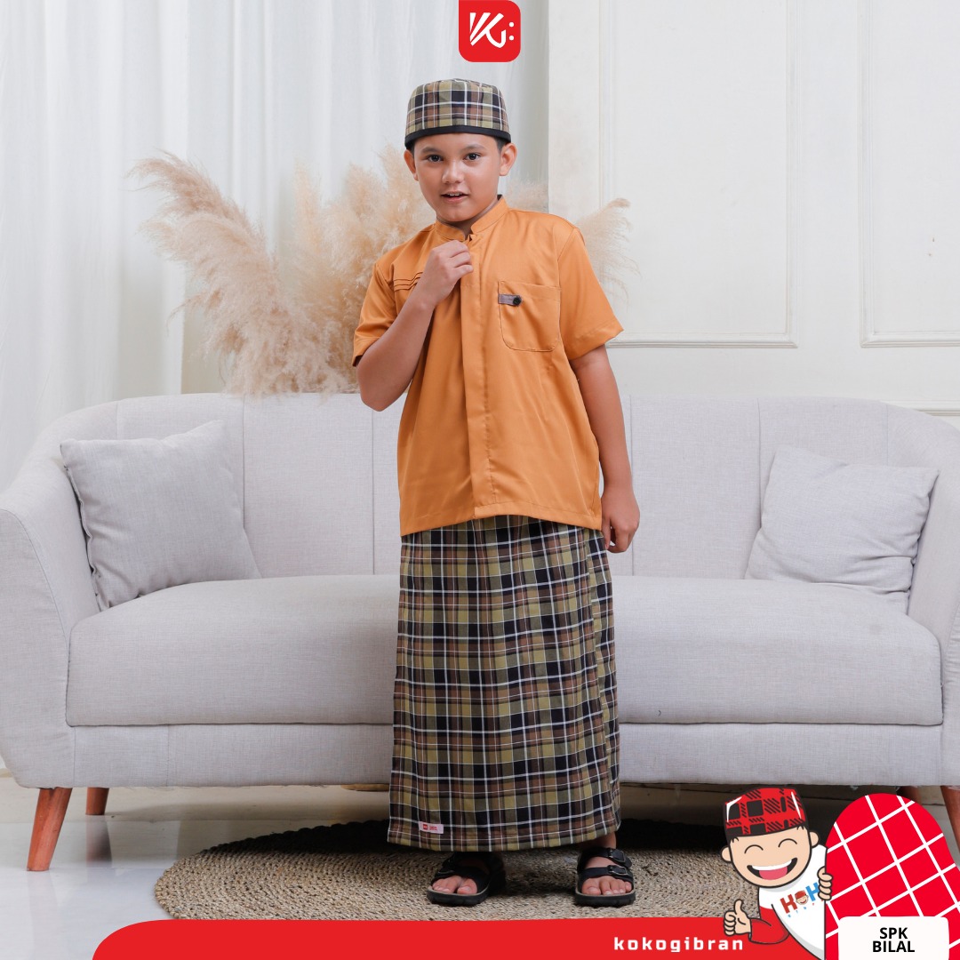 Set Koko Sarung Peci Anak / Sarkoci / Set muslim Anak / Sarung Koko Peci Anak (BILAL)