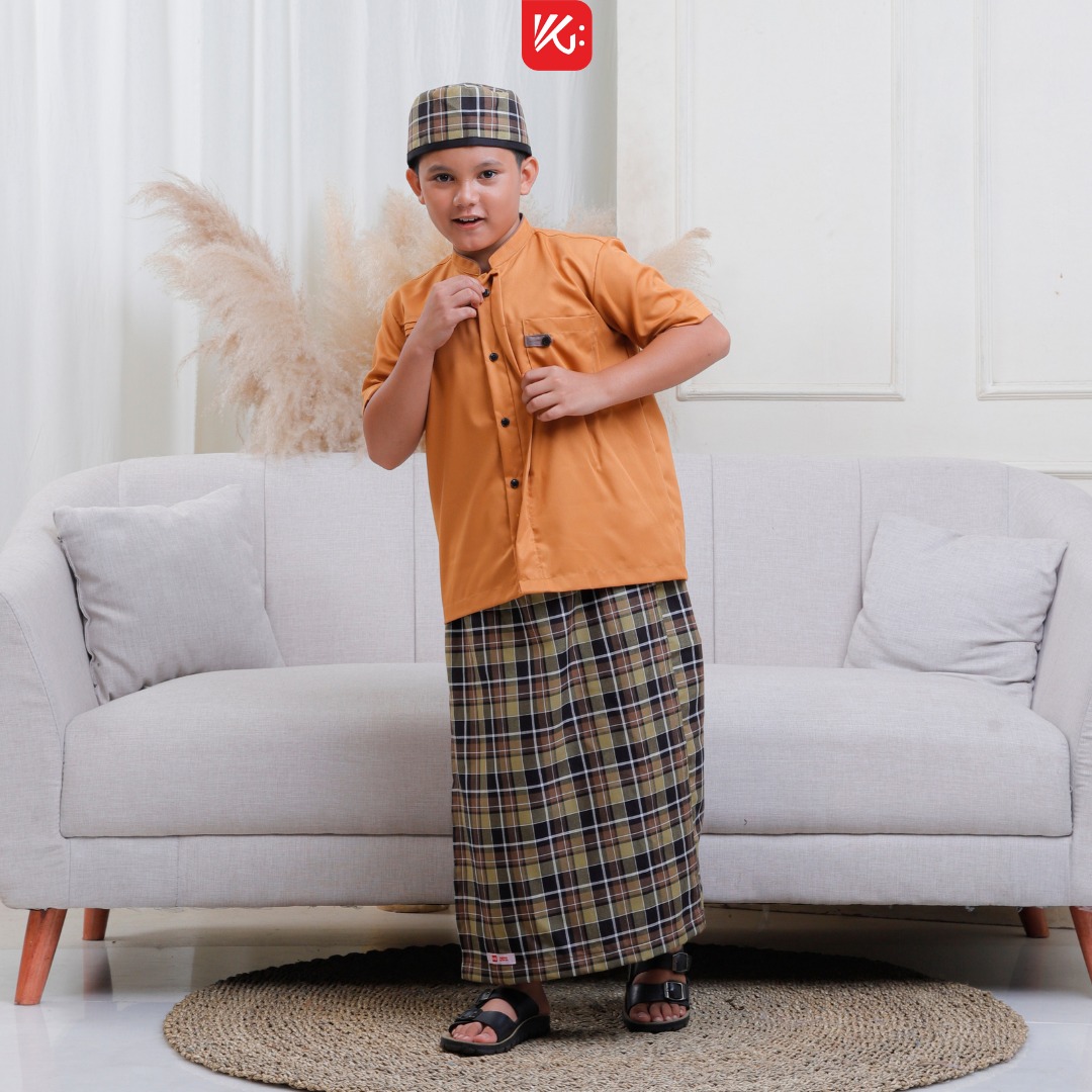 Set Koko Sarung Peci Anak / Sarkoci / Set muslim Anak / Sarung Koko Peci Anak (BILAL)