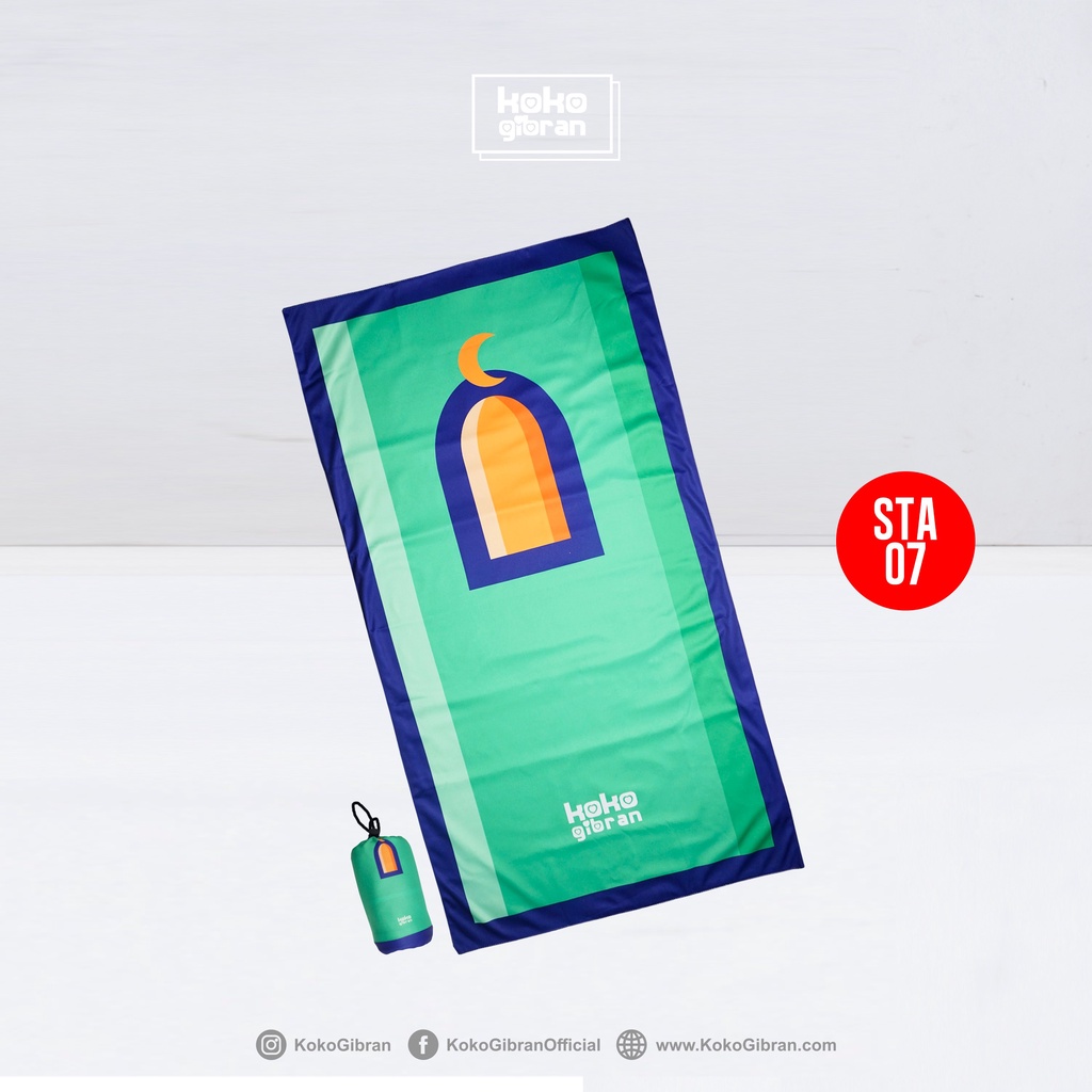 Sajadah Travel Pouch Anak Custom Nama KokoGibran / Sajadah Nama / Sajadah Anak (Flat Series)