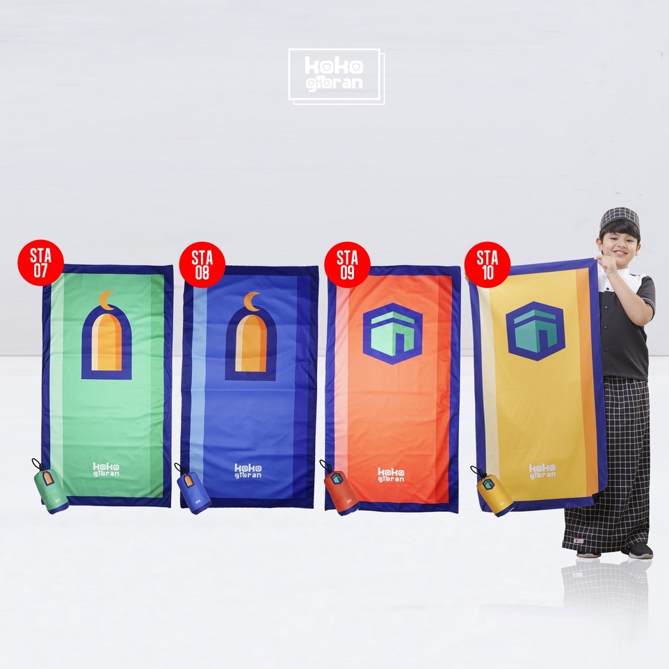 Sajadah Travel Pouch Anak Custom Nama KokoGibran / Sajadah Nama / Sajadah Anak (Flat Series)