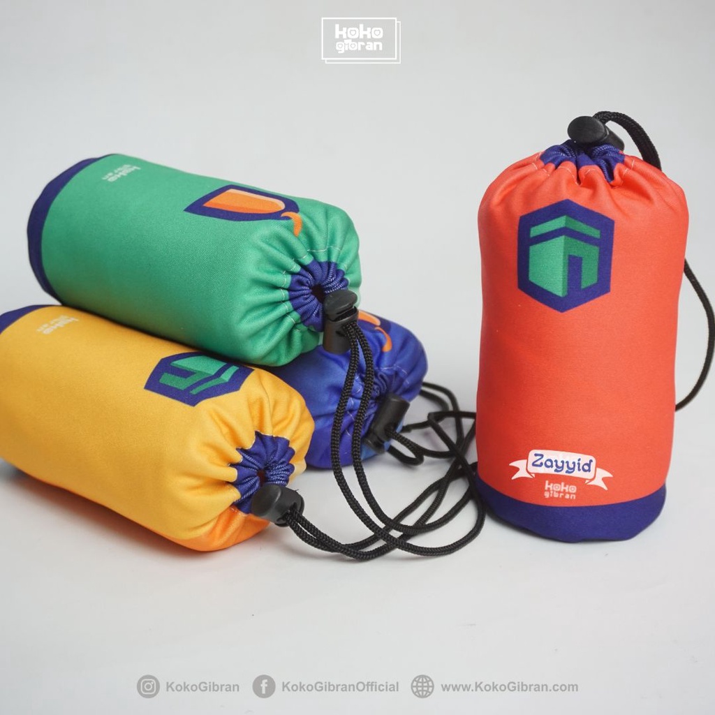 Sajadah Travel Pouch Anak Custom Nama KokoGibran / Sajadah Nama / Sajadah Anak (Flat Series)
