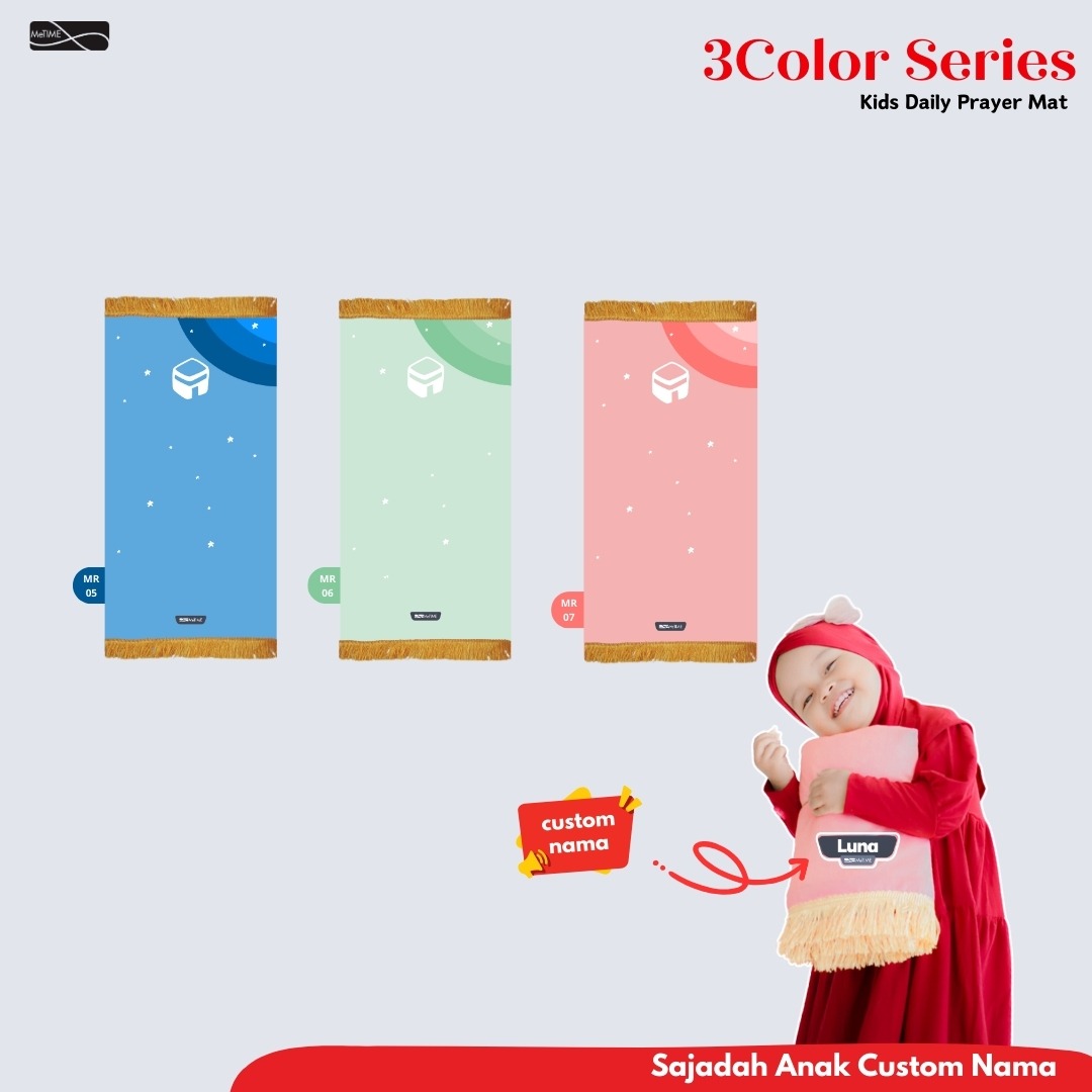 Sajadah Anak Custom Nama MeTime / Sajadah Nama (3Color Series)
