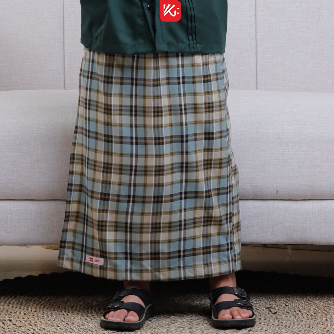 Sarung Celana Anak KokoGibran / Sarung Instan Celana / Sarung Instan Hijau Kombinasi / Sarung Instan Praktis / Sarung Instan Celana Adem (SP137)