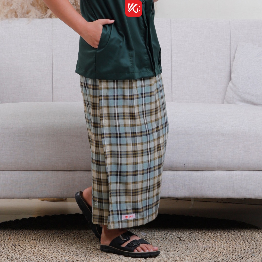 Sarung Celana Anak KokoGibran / Sarung Instan Celana / Sarung Instan Hijau Kombinasi / Sarung Instan Praktis / Sarung Instan Celana Adem (SP137)