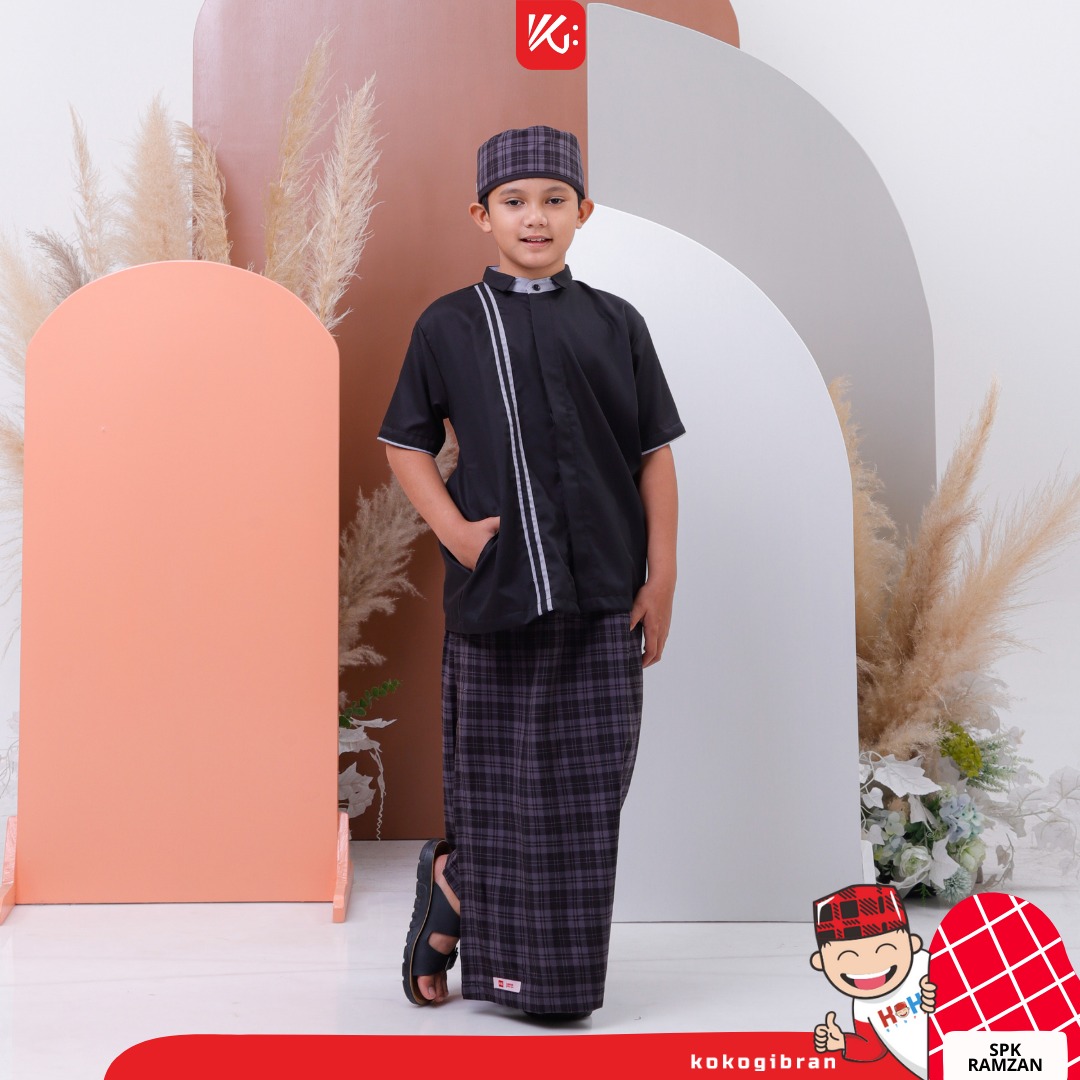 Sarung Koko Peci Anak KokoGibran / Sarkoci  / Sarcelko / Baju Muslim Anak / Pakaian Muslim Anak (RAMZAN)